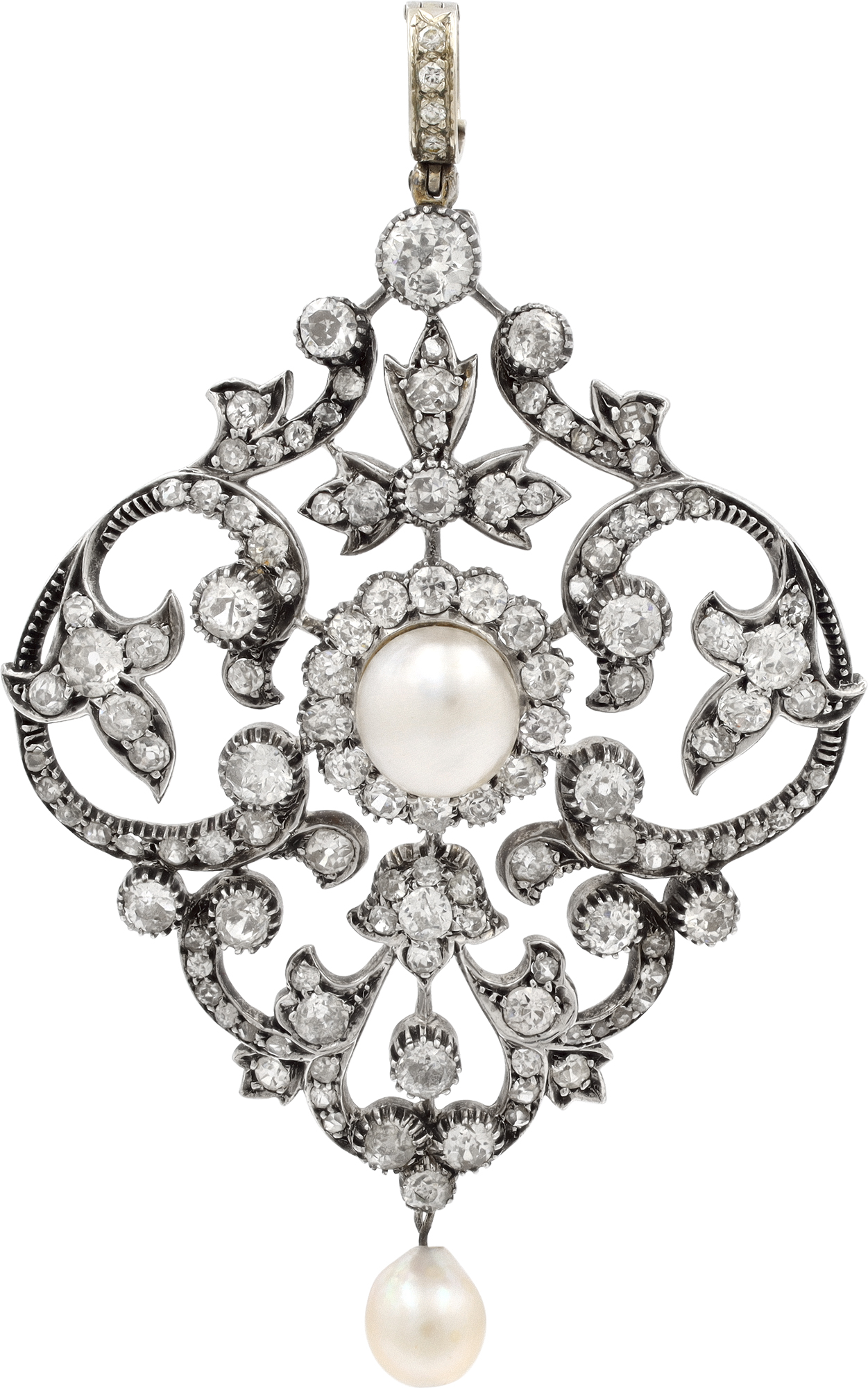 Diamond and Pearl Pendant in 14k white gold Diamond and Pearl Pendant in 14k white gold