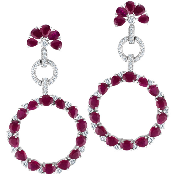10K Yellow Gold Genuine Diamond Royal Lab created Ruby