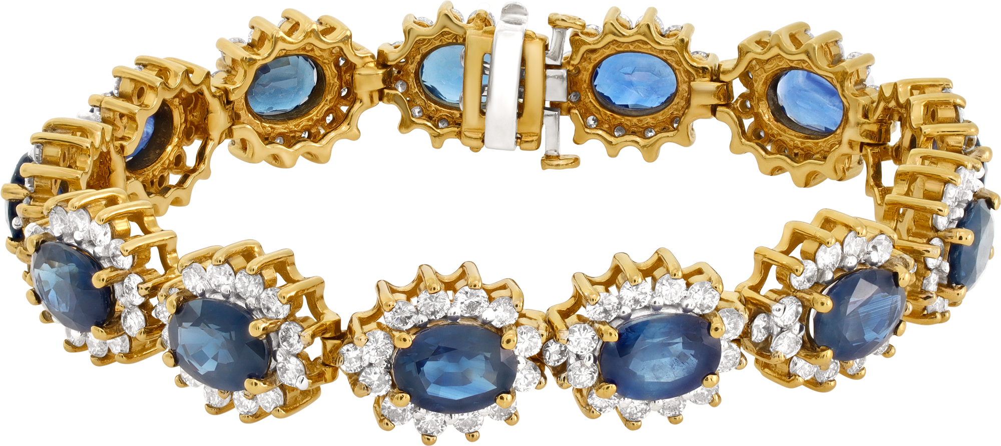 Diamond and sapphire bracelet in 14k yellog gold S521692