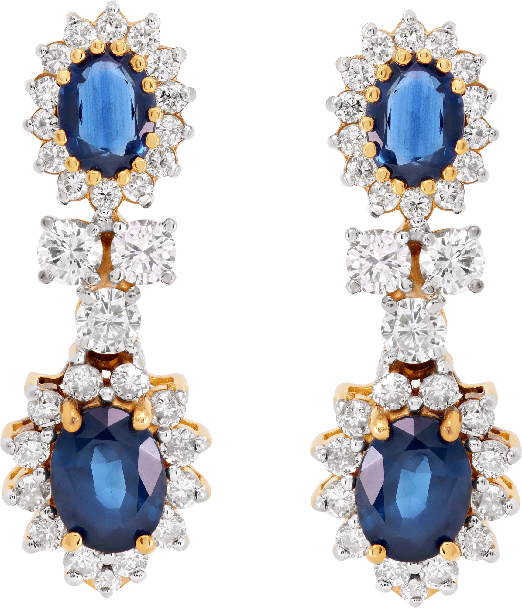 Diamond and sapphire earrings in 14k yellow gold S521693