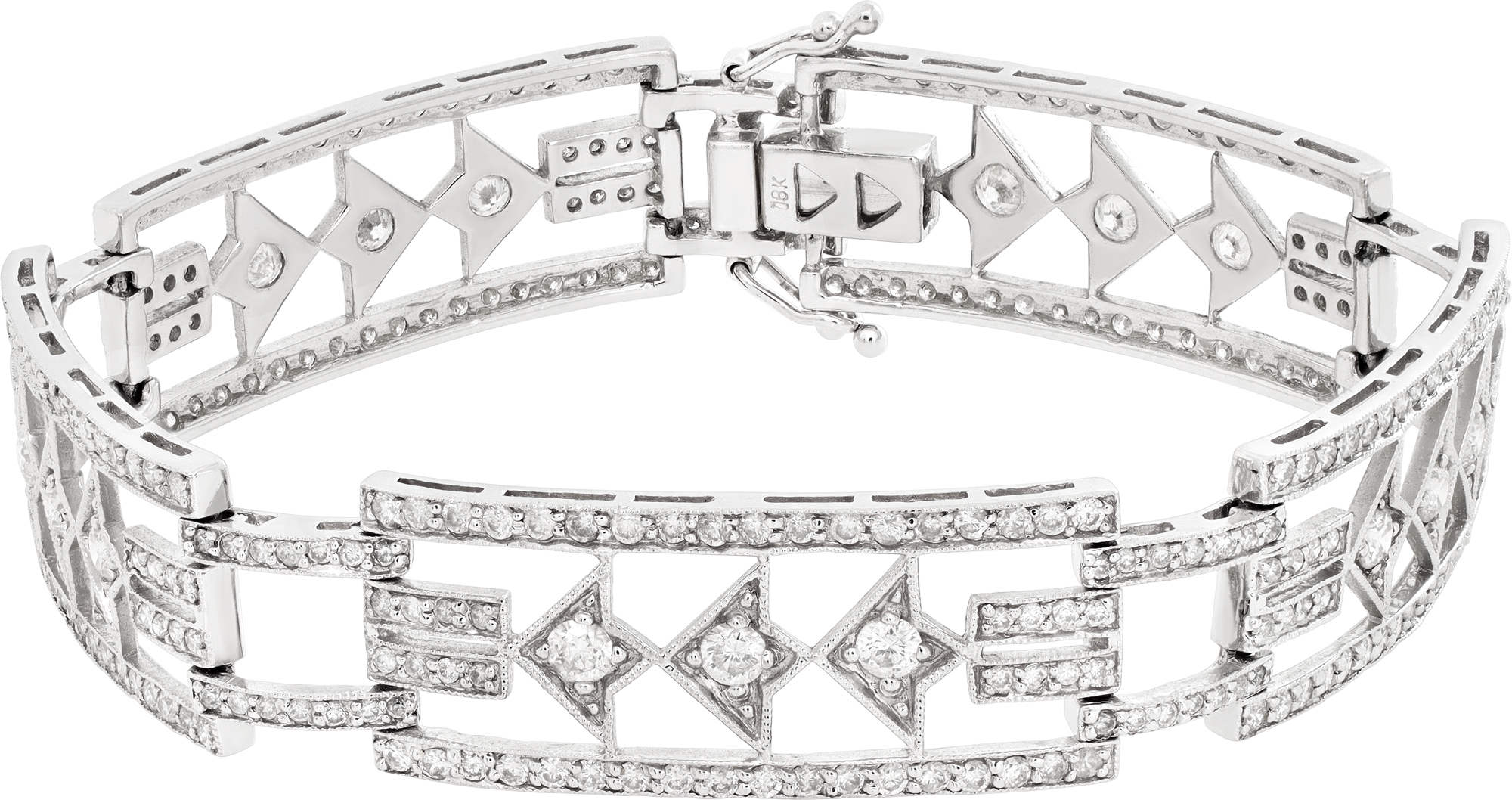 Diamond Bracelet In 18k White Gold With Over 3.5 Carats In Round Brilliant Cut Diamonds. S521891