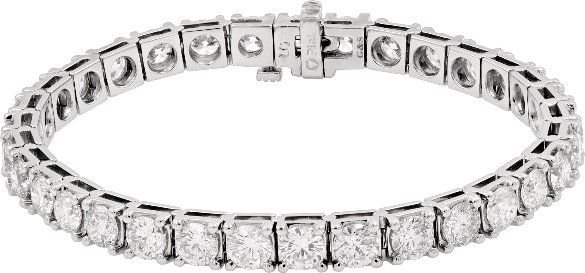 Diamond bracelet in platinum with 12.97 carats in diamonds Diamond bracelet in platinum with 12.97 carats in diamonds