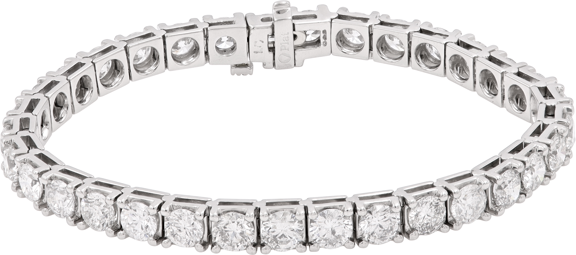 Diamond bracelet in platinum with 13.28 carats in diamonds