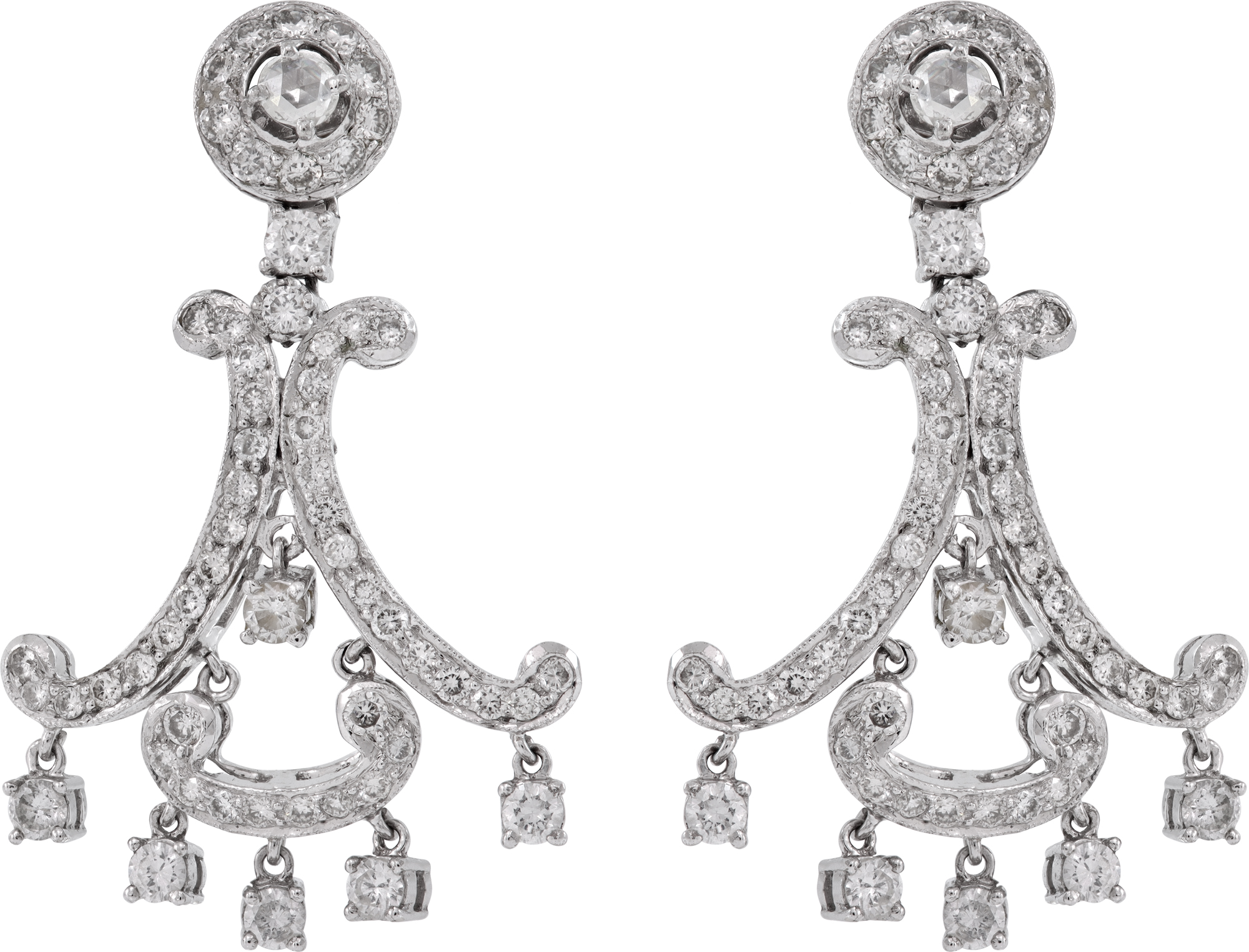 Diamond Chandelier earrings in 14k white gold S521912