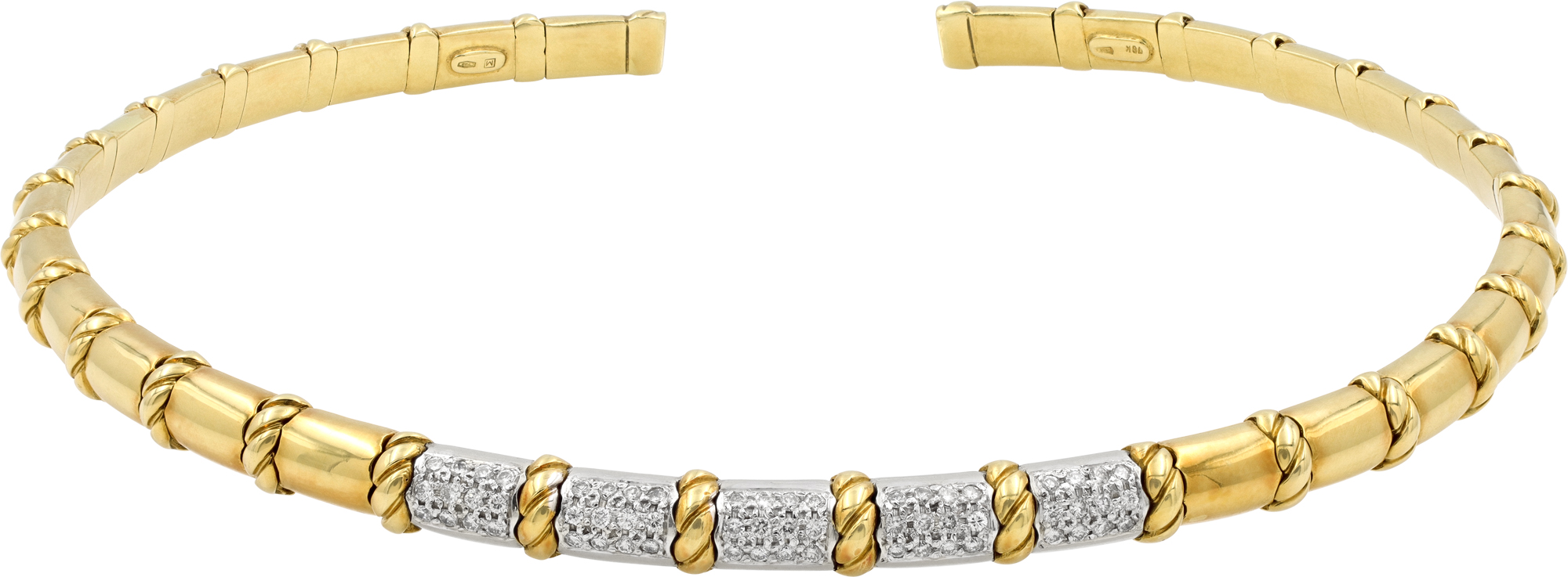 Diamond Choker Necklace in 18k yellow & white gold S522109