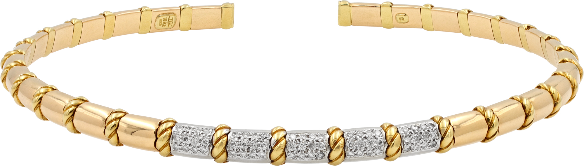 Diamond Choker Necklace in 18k Yellow and White gold