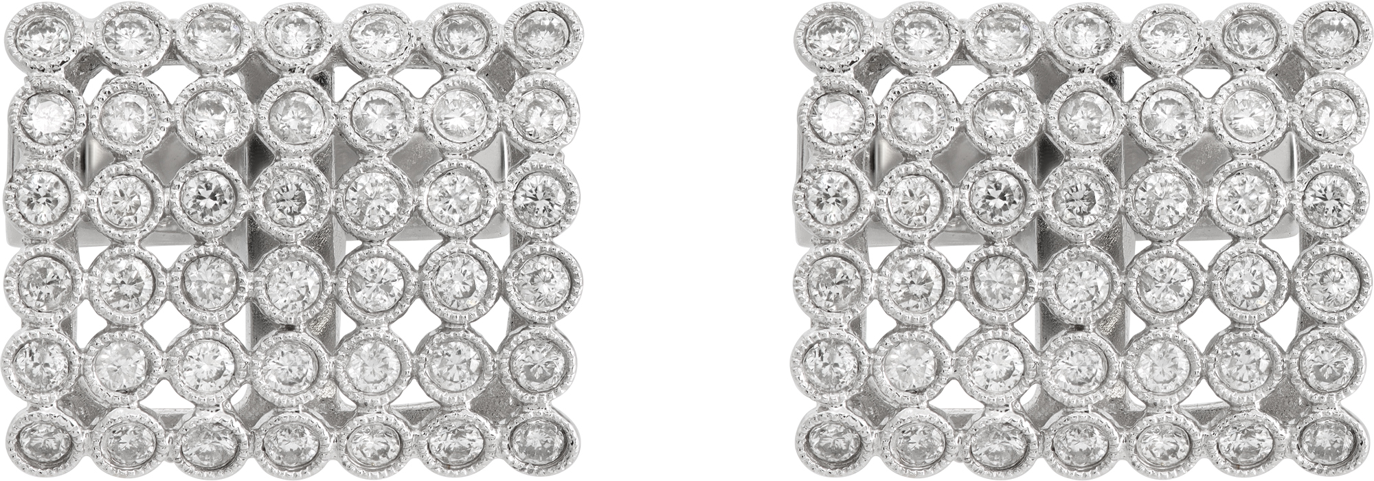 Diamond cufflinks in 18k white gold S521596