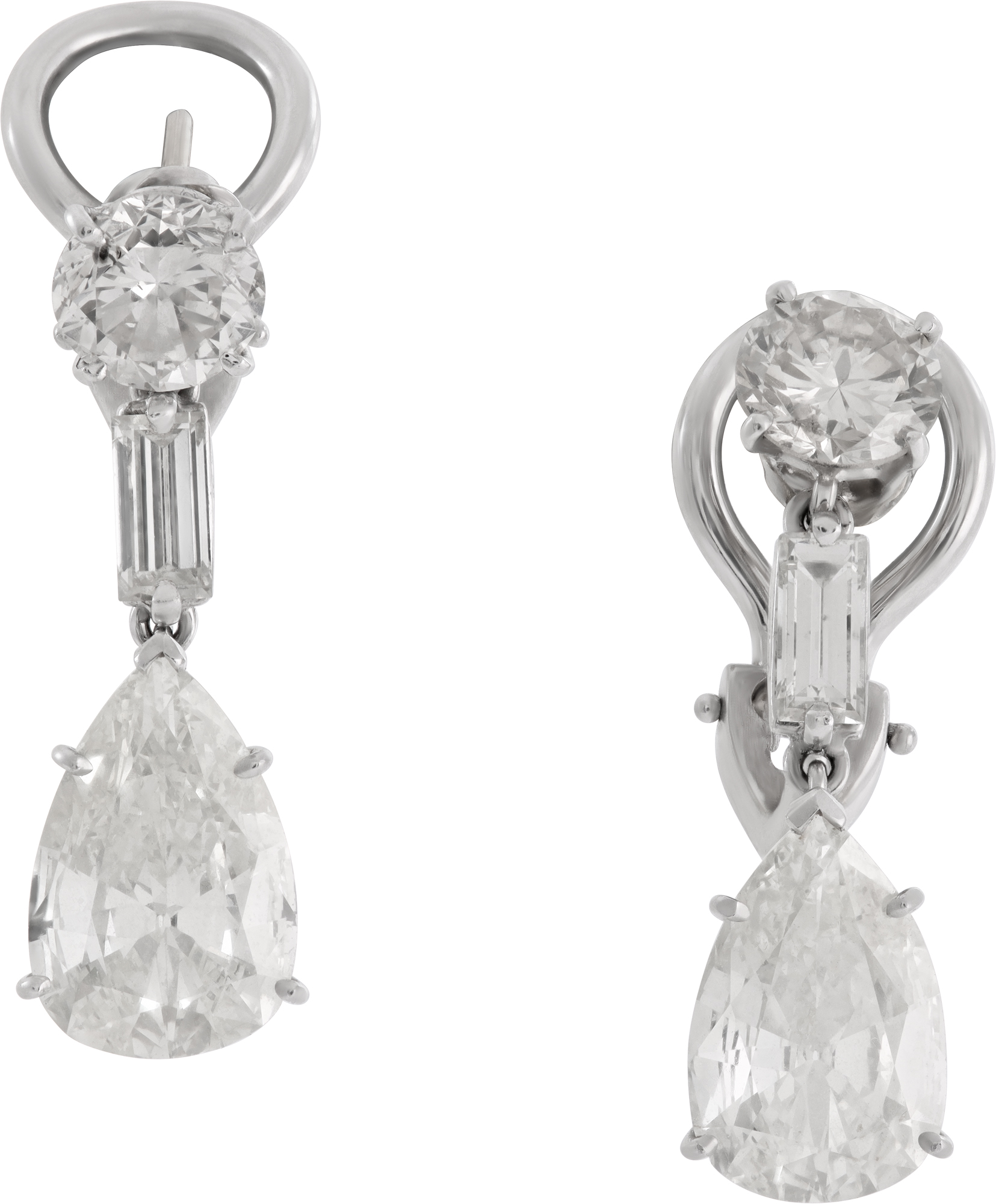 Diamond dangling earrings over 5 carats in diamonds S521764