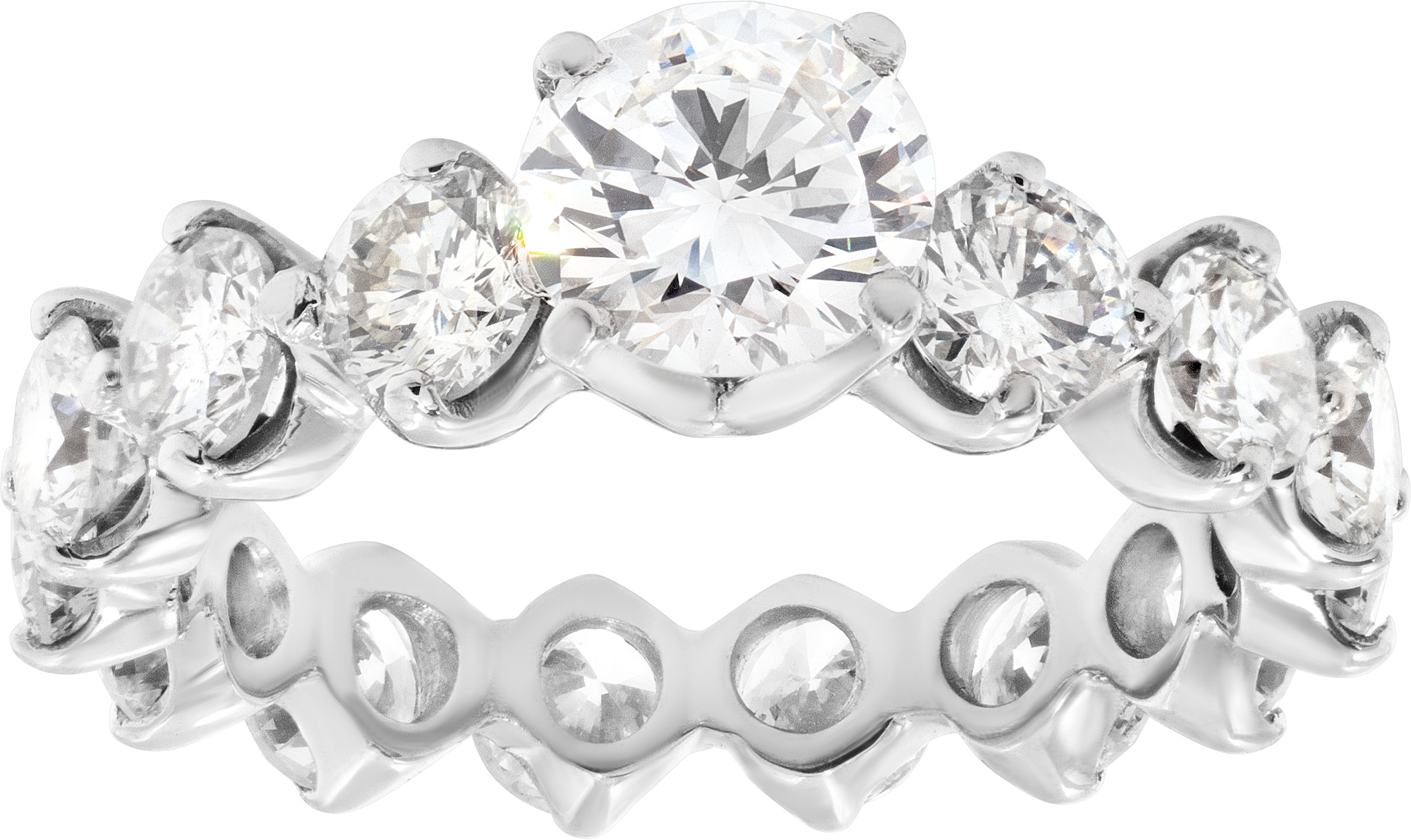 Diamond Eternity Band and Ring GIA certified round brilliant cut diamond 1.10 carat (F color, VS1 clarity) S521865