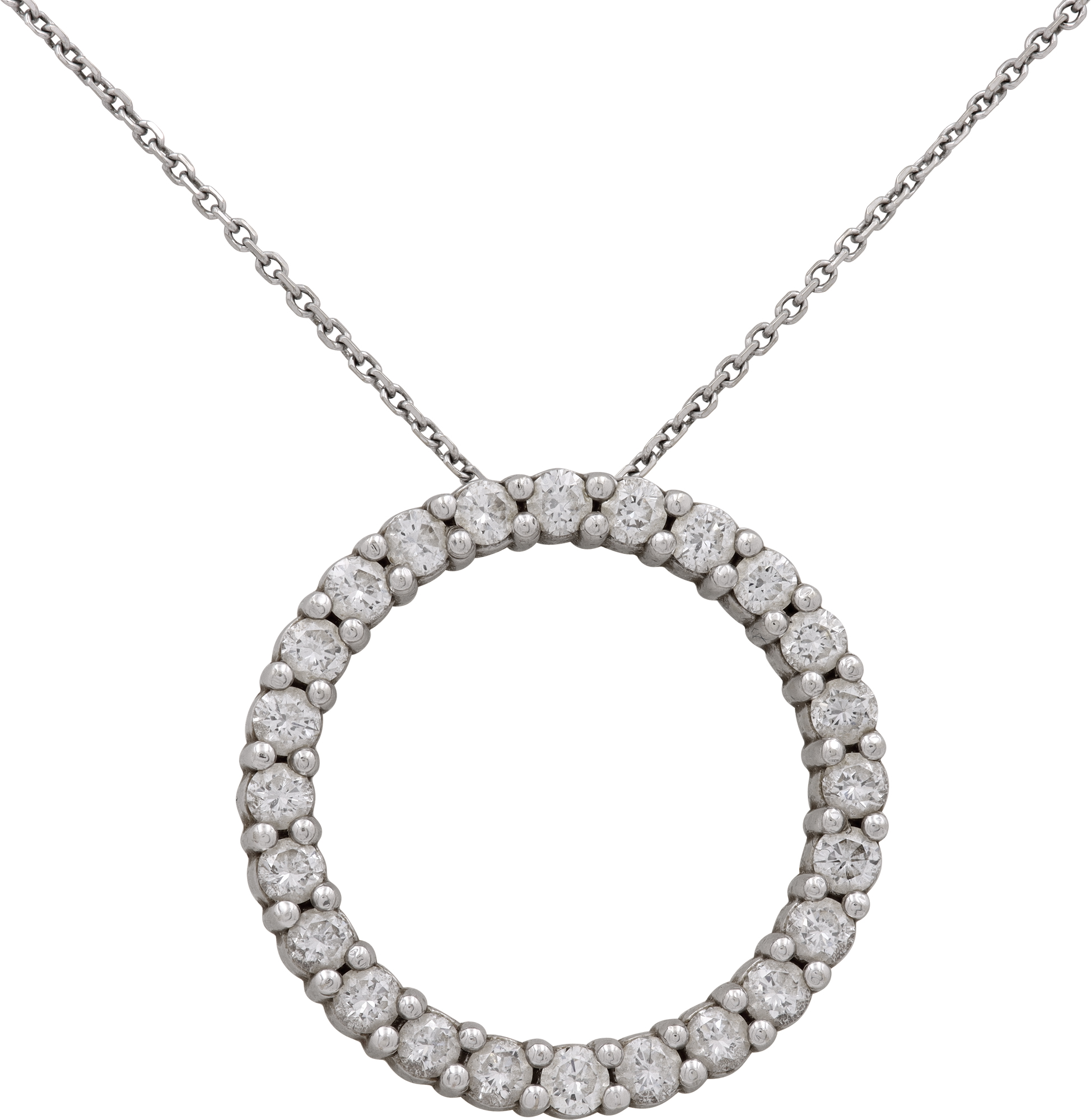 Diamond Eternity band pendant necklace in 14k white gold