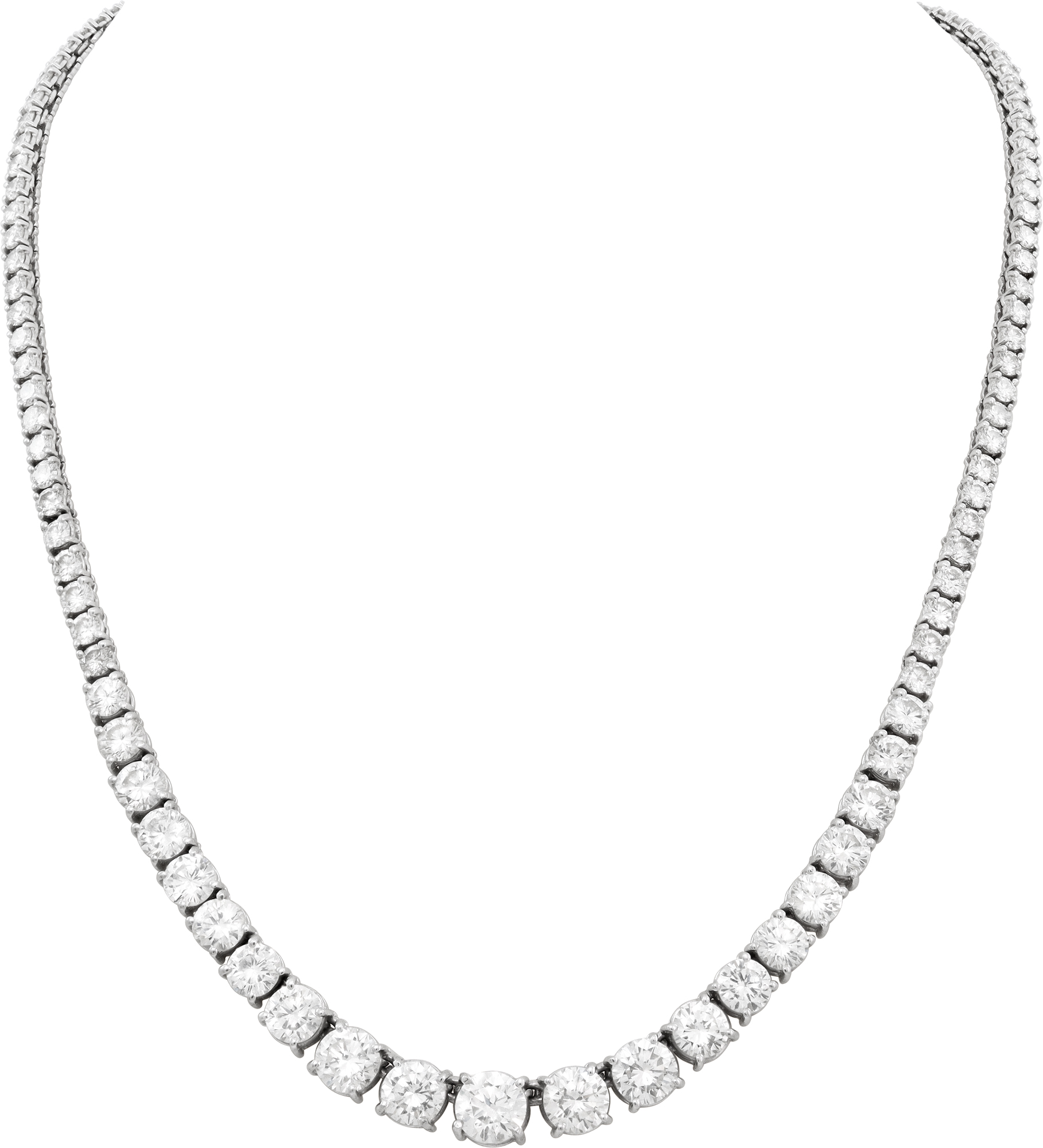 Diamond graduated necklace in platinum