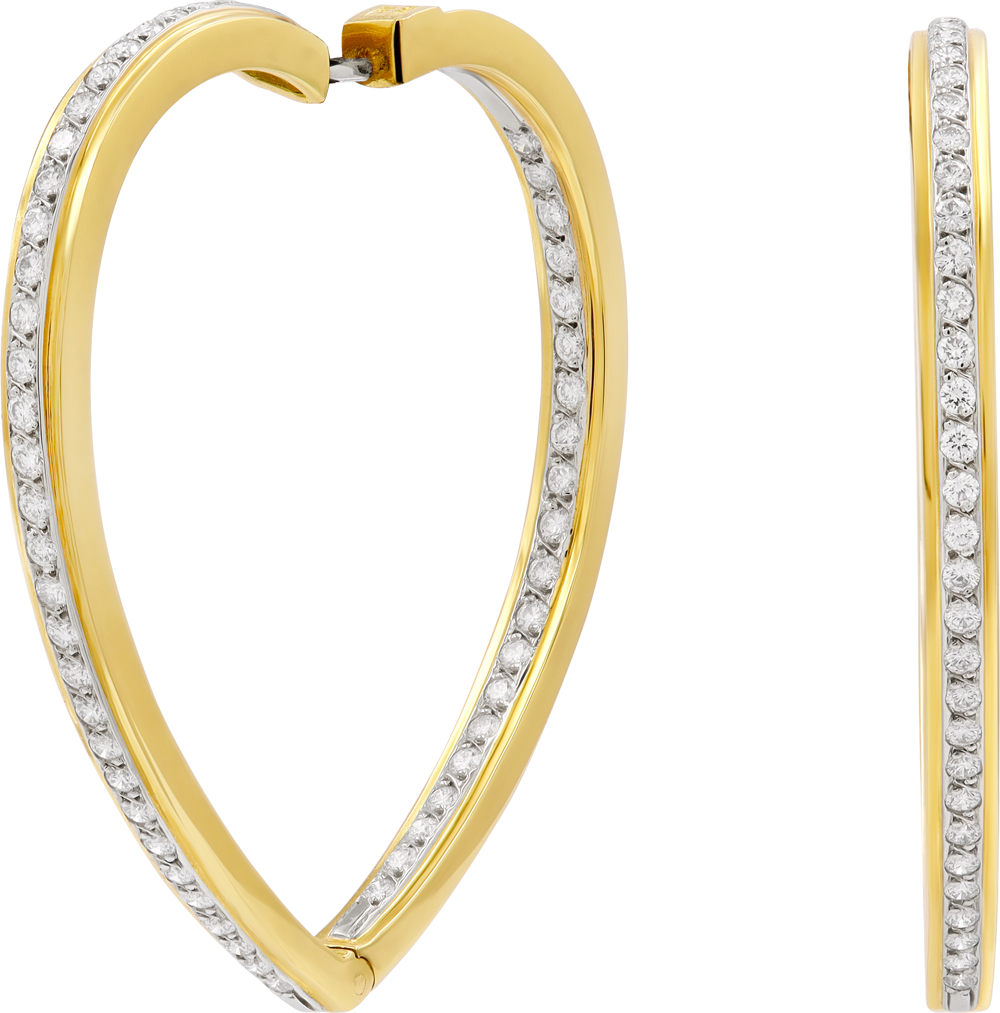 Diamond heart earrings in 18k yellow gold S522257