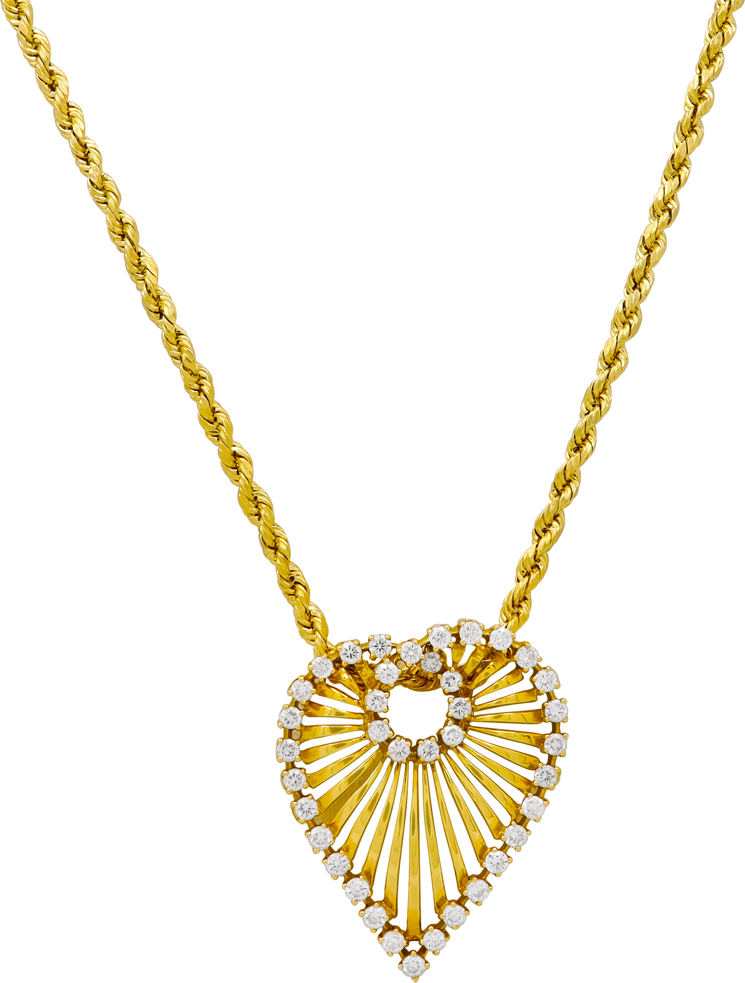 Diamond Heart pendant in 18k yellow gold on a 14k yellow gold chain S522265