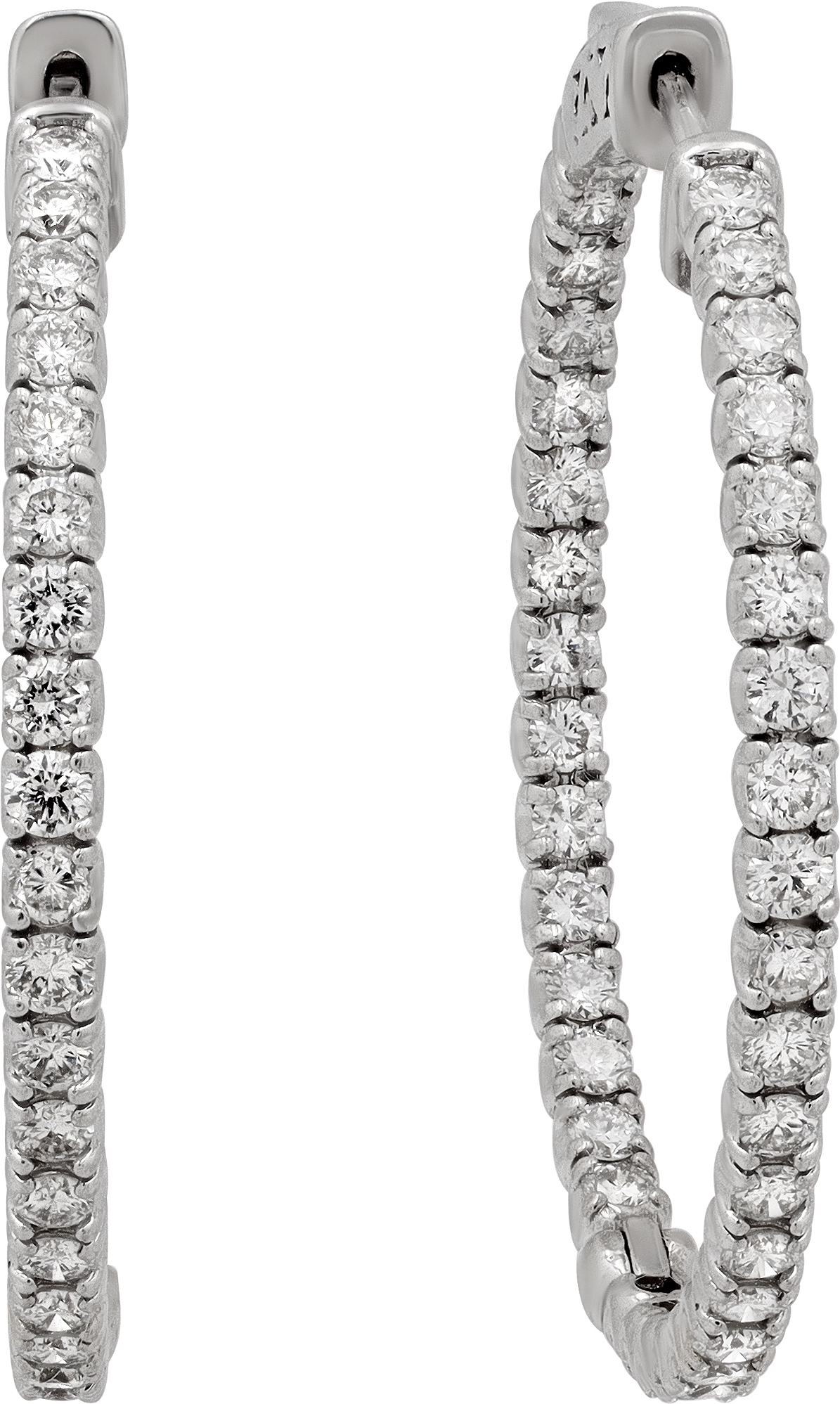 Diamond hoop earring in 14k white gold S522019