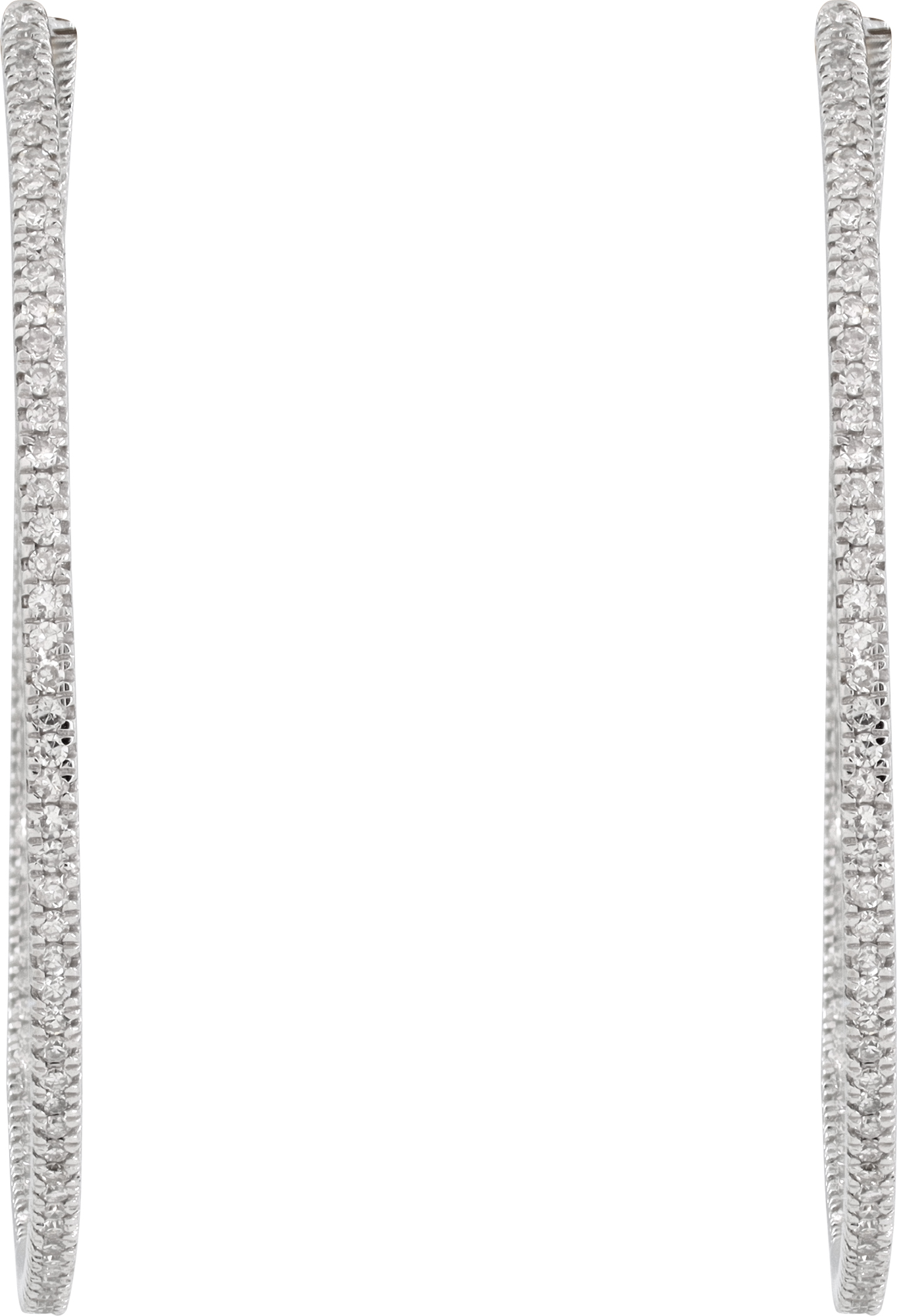 Diamond hoops in 14k white gold