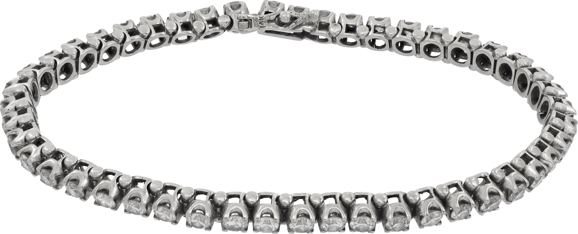 Diamond line bracelet in 14k white gold with over 3.75 carats in diamonds S521879