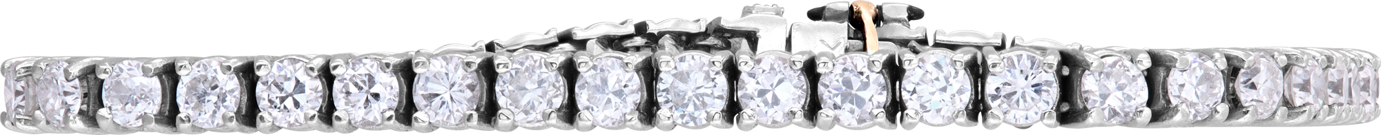 Diamond line bracelet in 18k white gold with over 7 carats in round diamonds (G-H Color, VS clarity). 7 inch length. S520810 