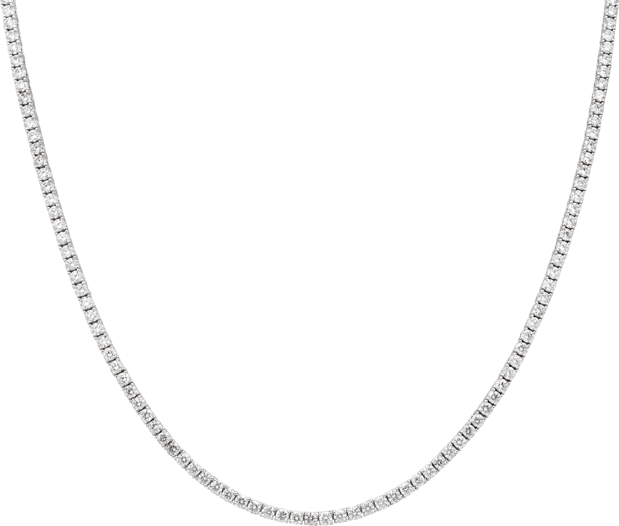 Diamond necklace in 14k white gold with 7.10 carats