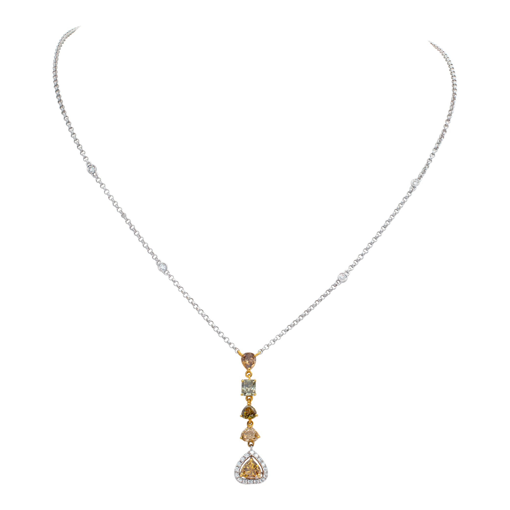 Diamond necklace in 18k white and yellow gold Diamond necklace in 18k white and yellow gold