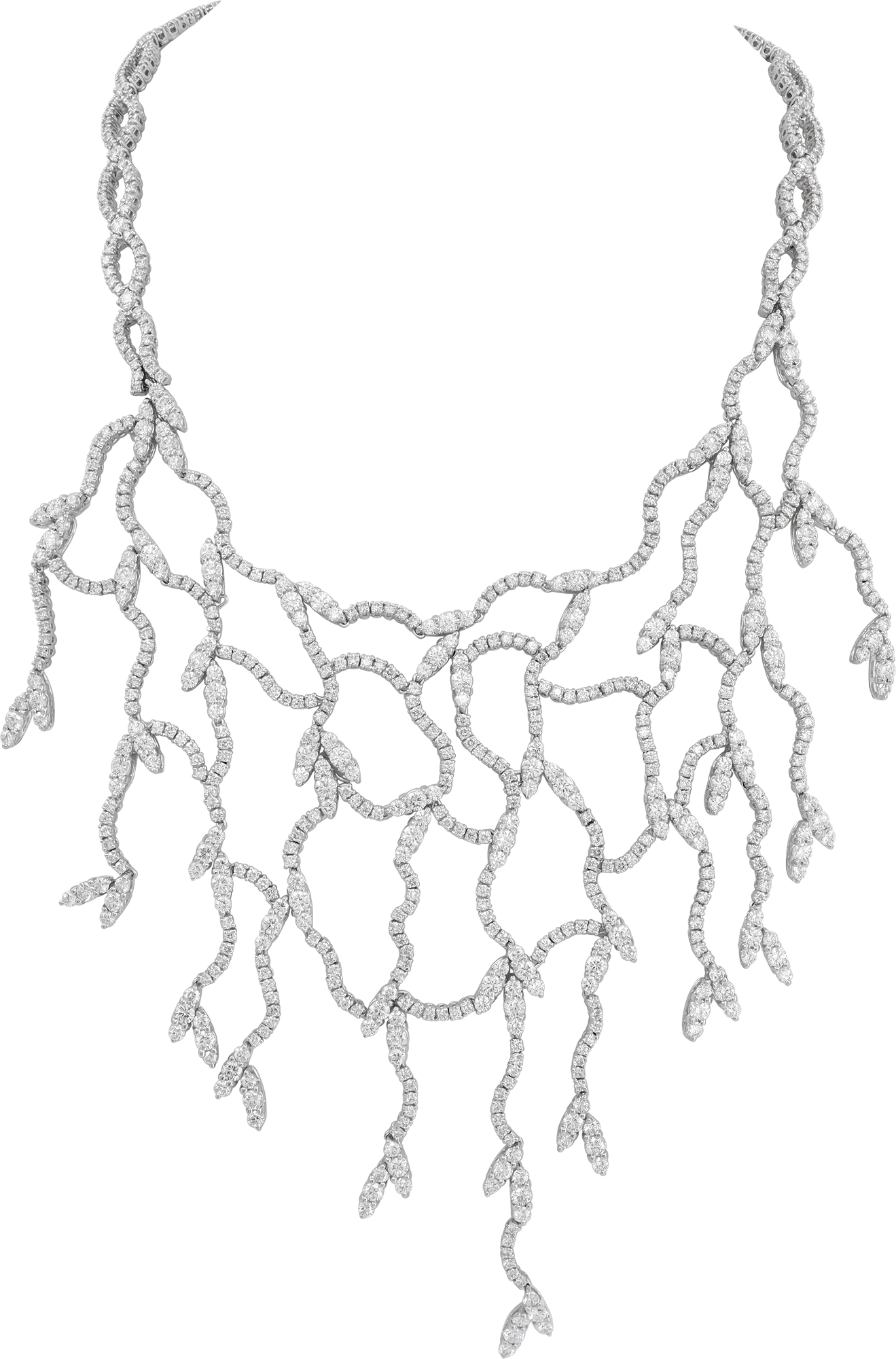 Diamond necklace in 18k white gold with 35.91 carats in diamonds S521611