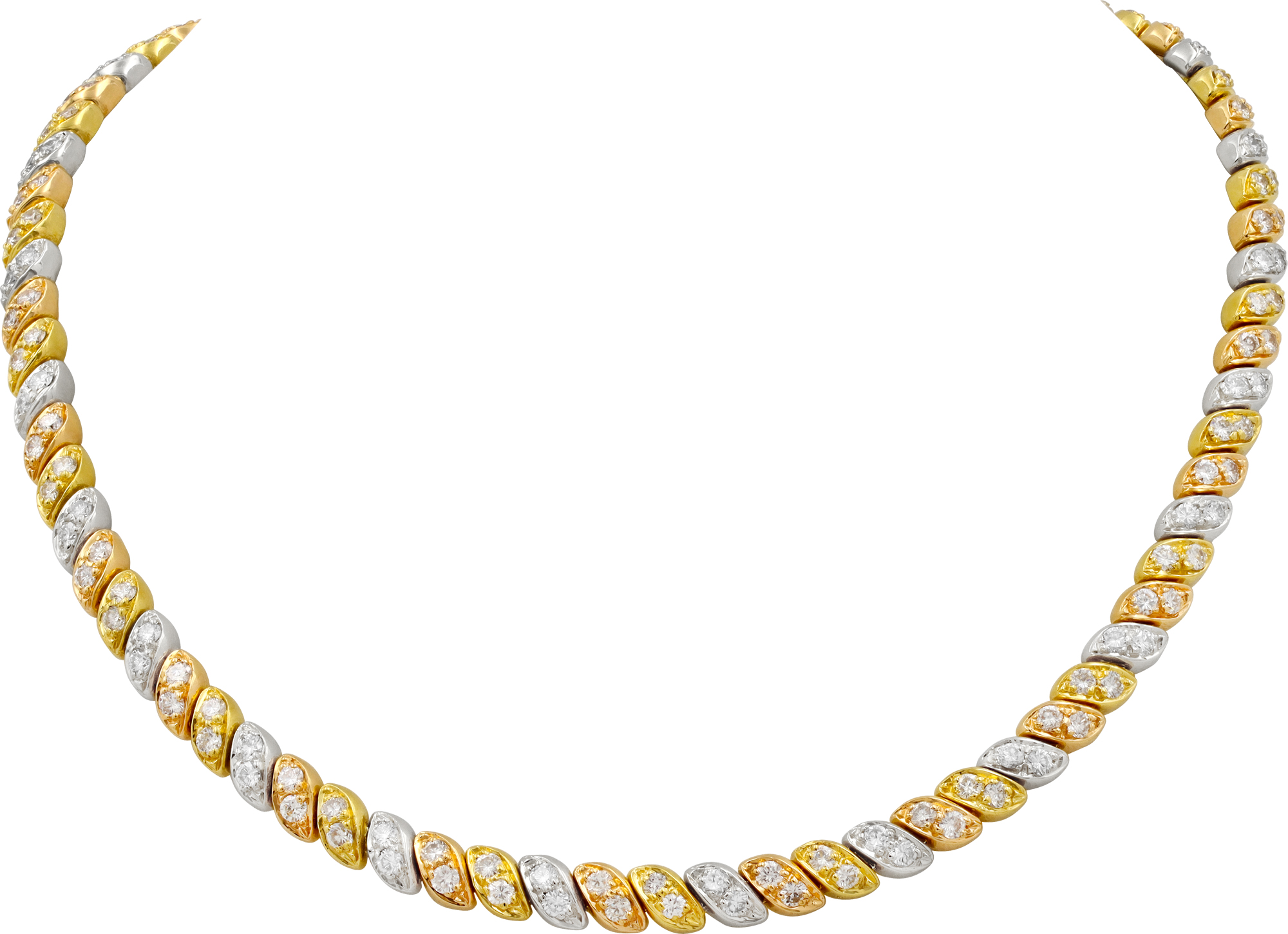 Diamond Necklace in 18k white, rose, and yellow gold Diamond Necklace in 18k white, rose, and yellow gold