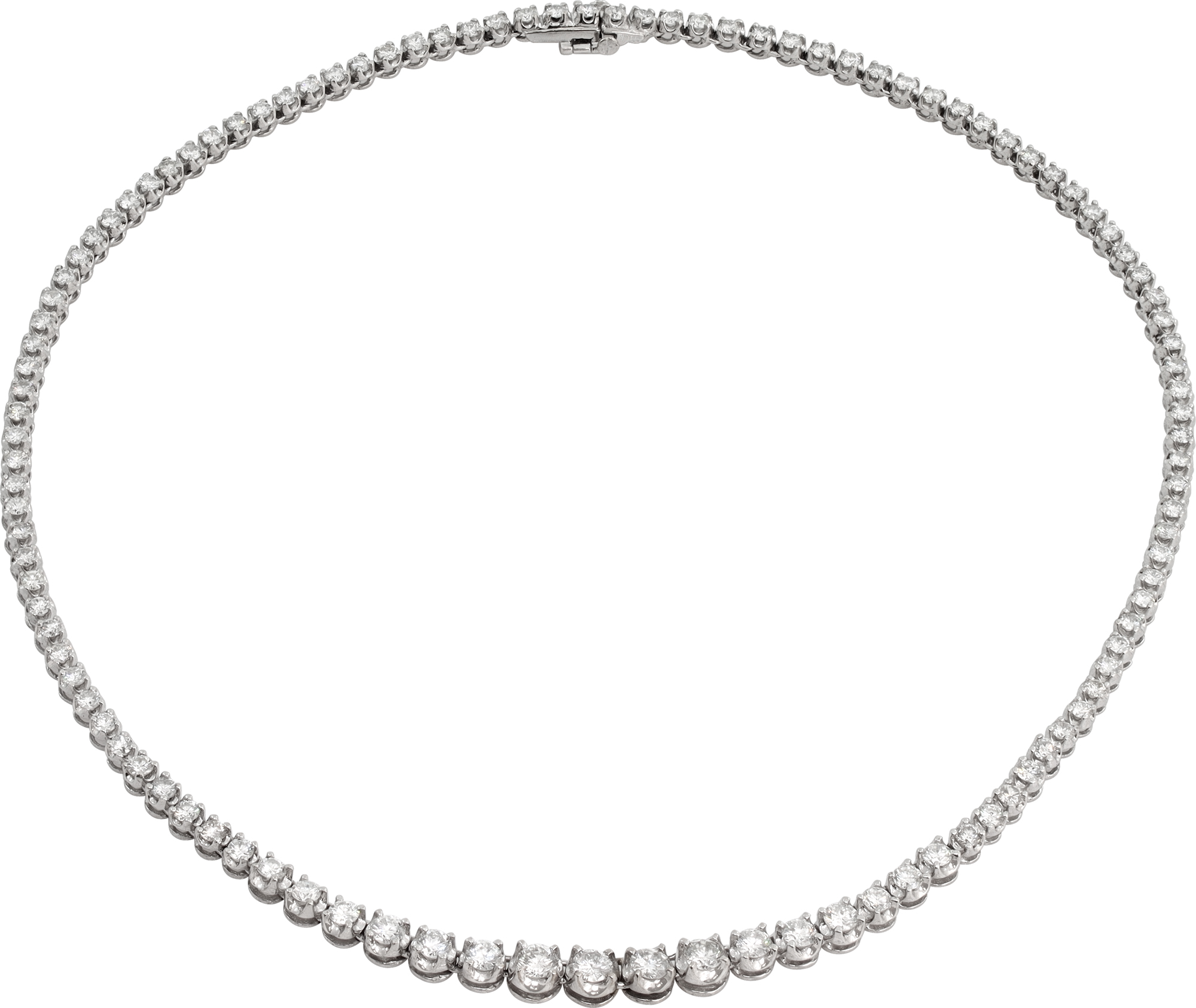 Diamond necklace with 5 carats in diamonds set in 14k white gold