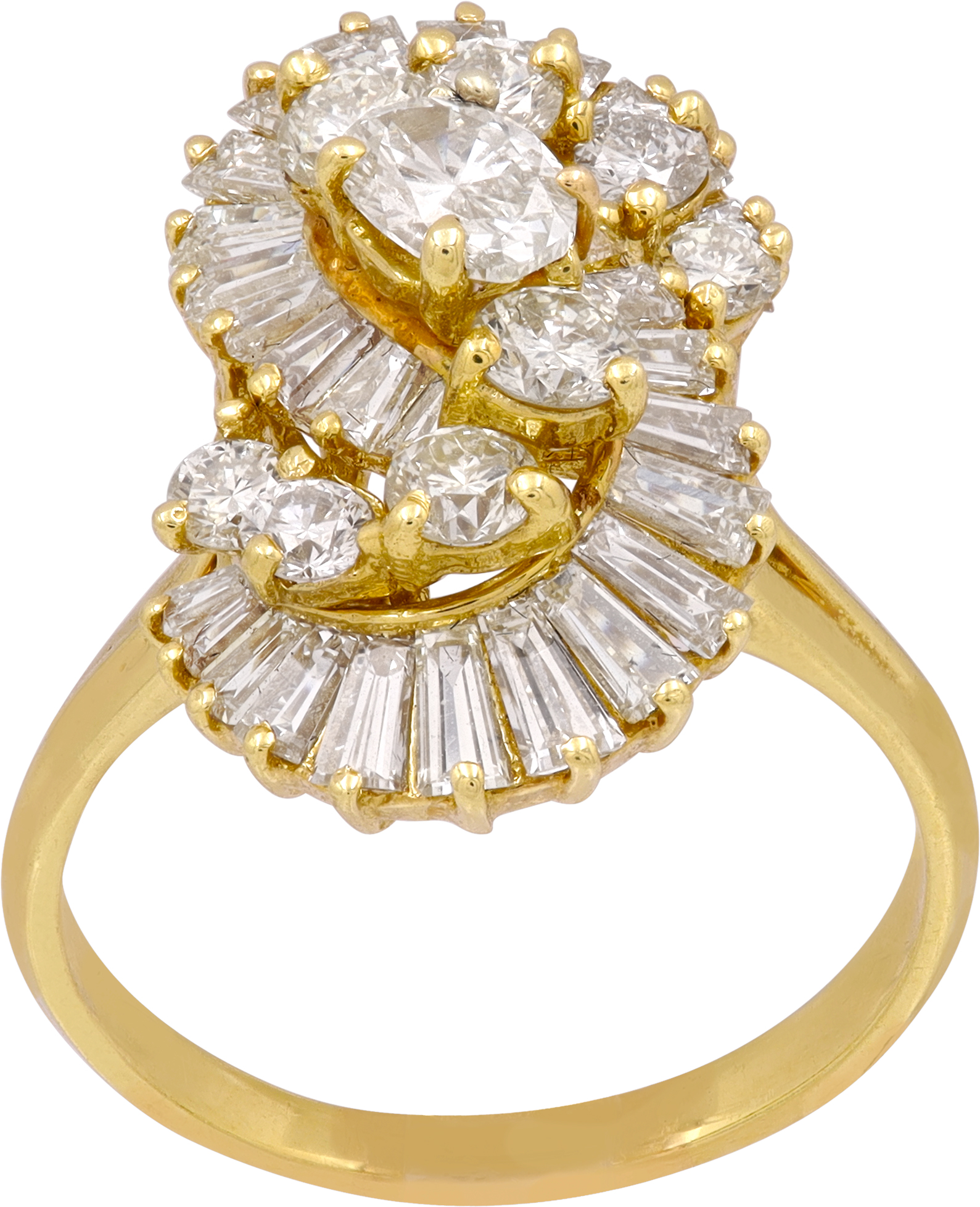Diamond Pave Swirling Ring in 14k yellow gold