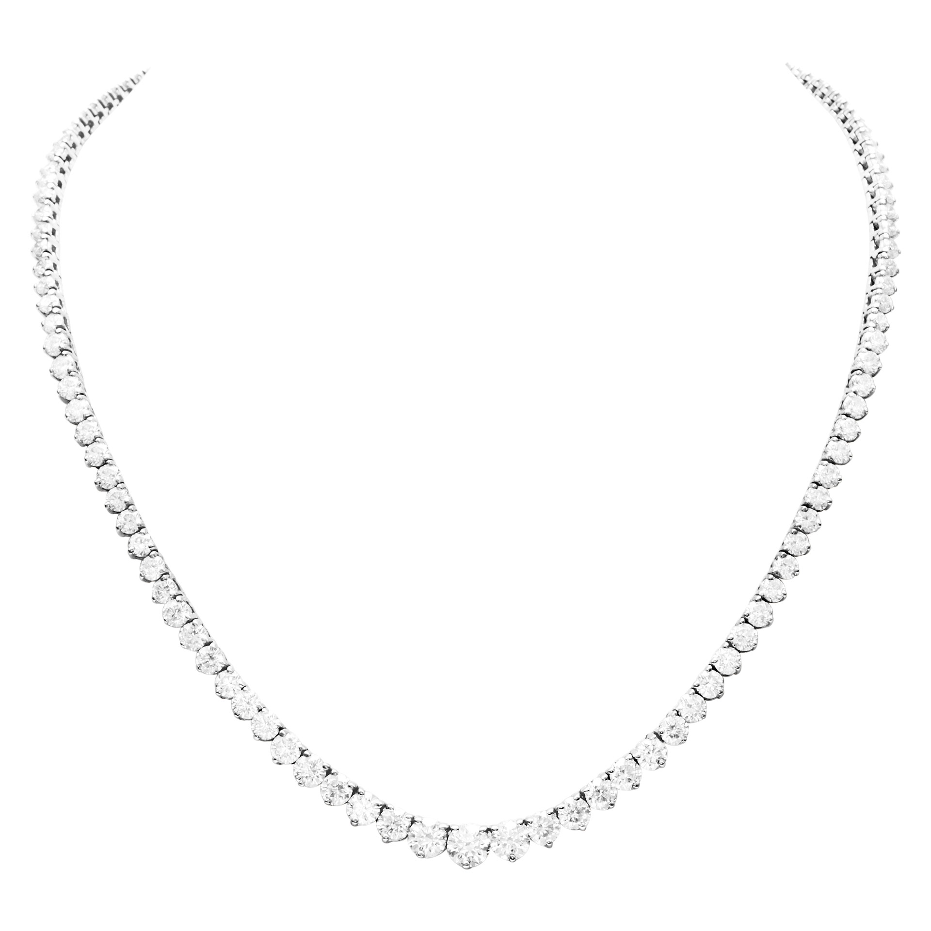 Diamond "Riviera" necklace in 18K white gold Diamond "Riviera" necklace in 18K white gold