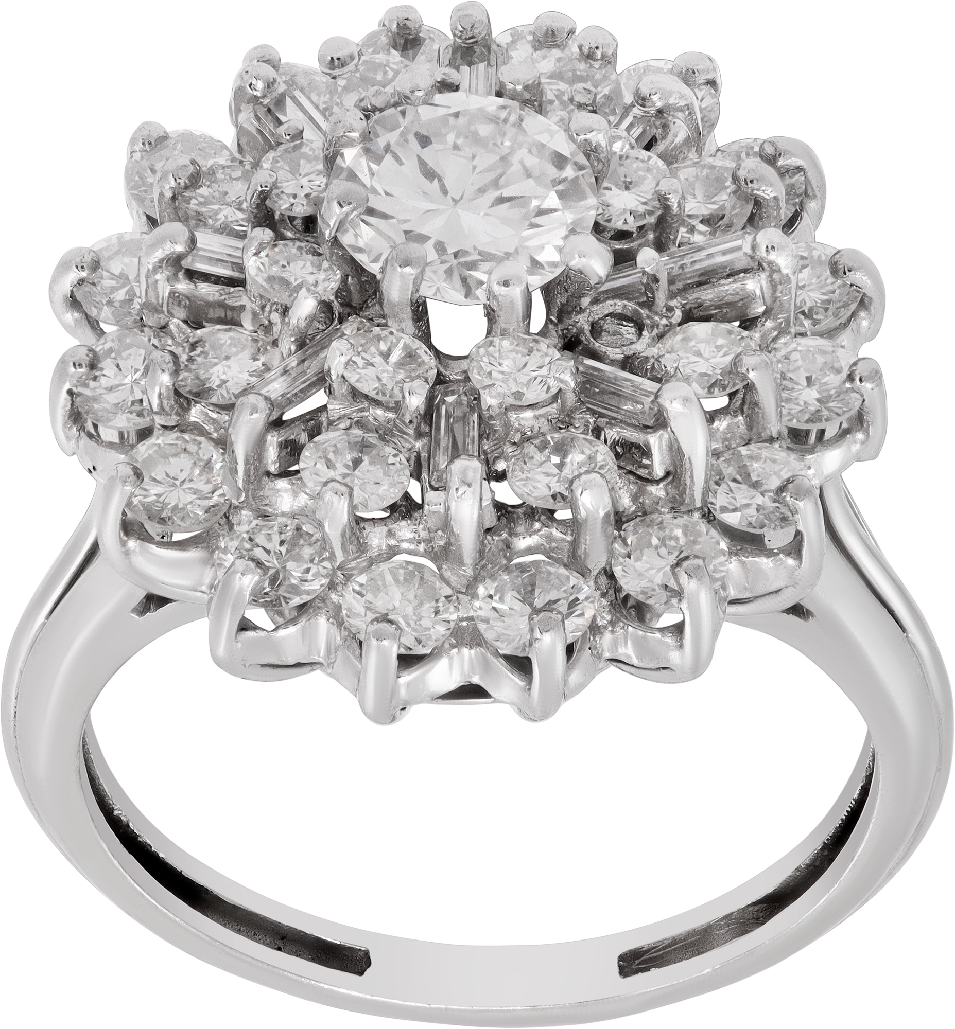 Diamond snowflake ring in platinum with approximately 1.00 carats in diamonds