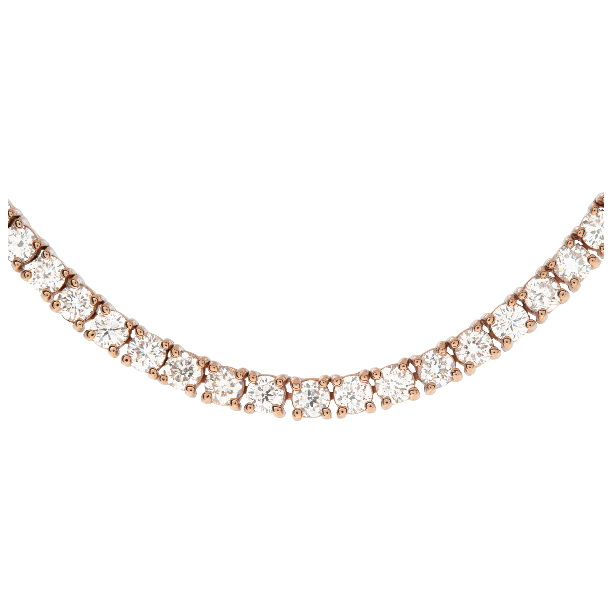 Diamond tennis necklace in 14k rose gold