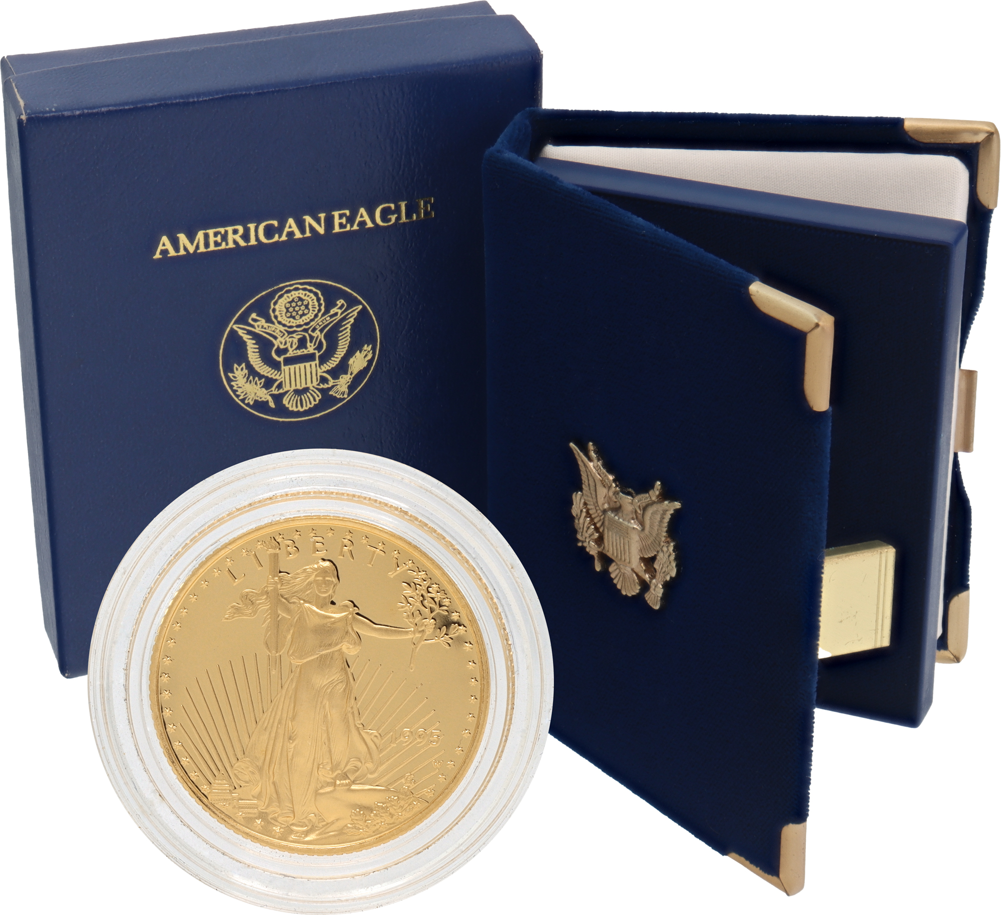 $10 American Eagle 1/4 oz Gold Coin with box and paperwork stamped 1995