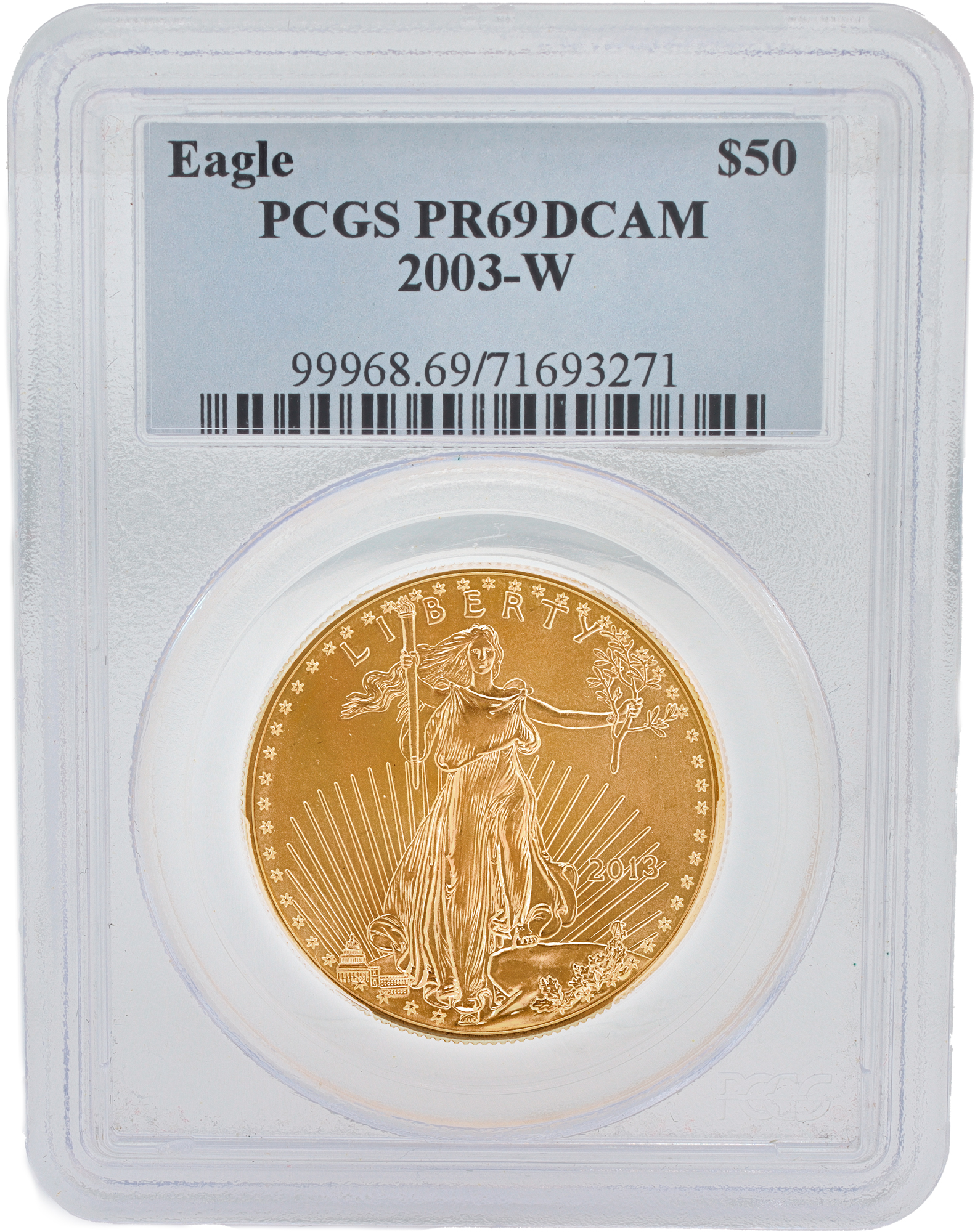 $50 Gold American Liberty Eagle Coin 1 oz. of fine gold. 2003-W $50 Gold American Liberty Eagle Coin 1 oz. of fine gold. 2003-W