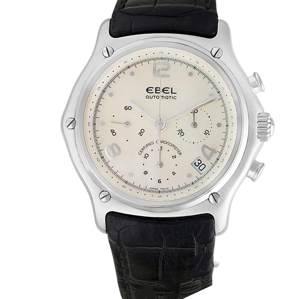 Pre-owned Ebel 1911 e3137240 18k white gold 40mm auto | Gray & Sons