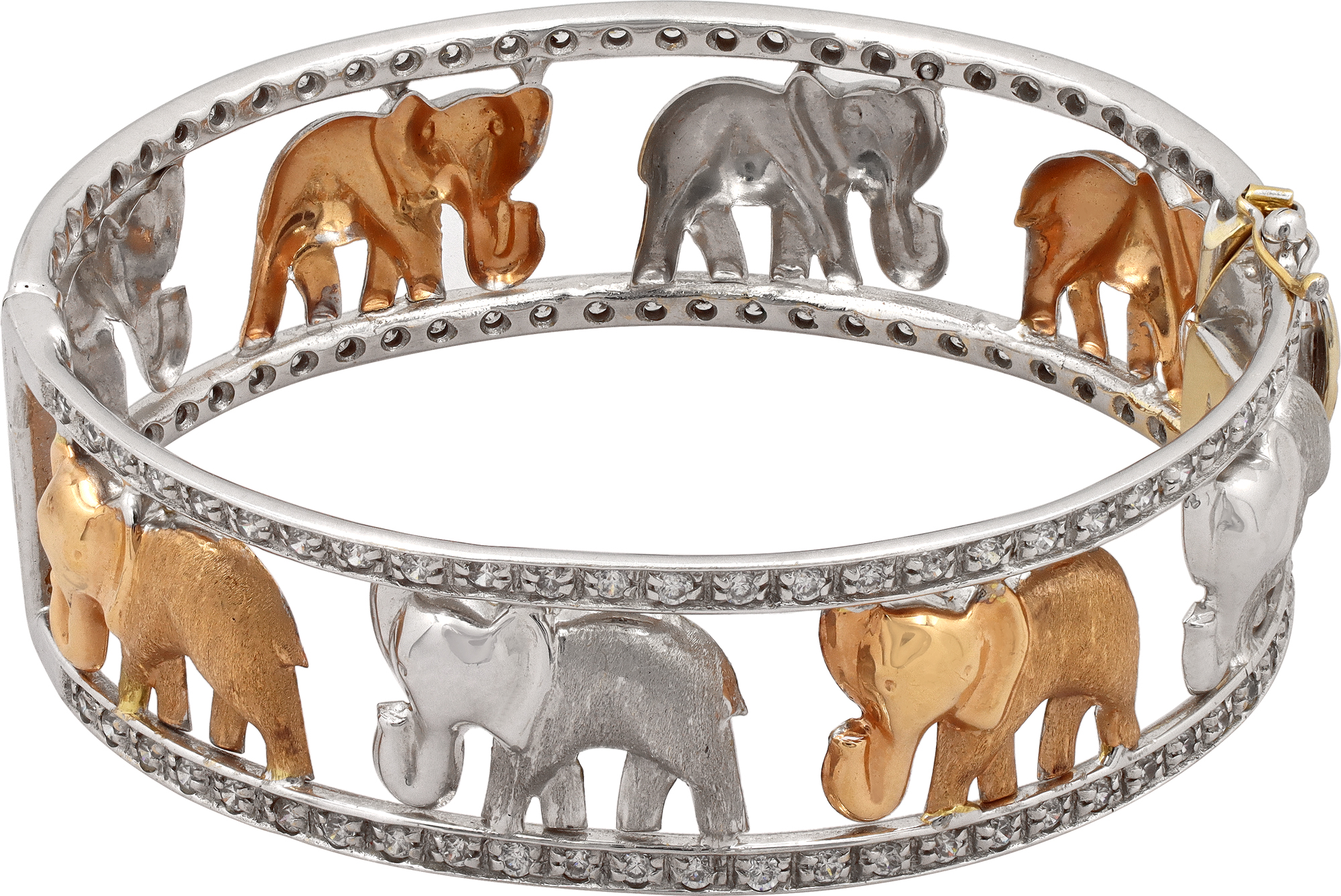 Elephant diamond bangle in 18k rose and yellow gold S522063