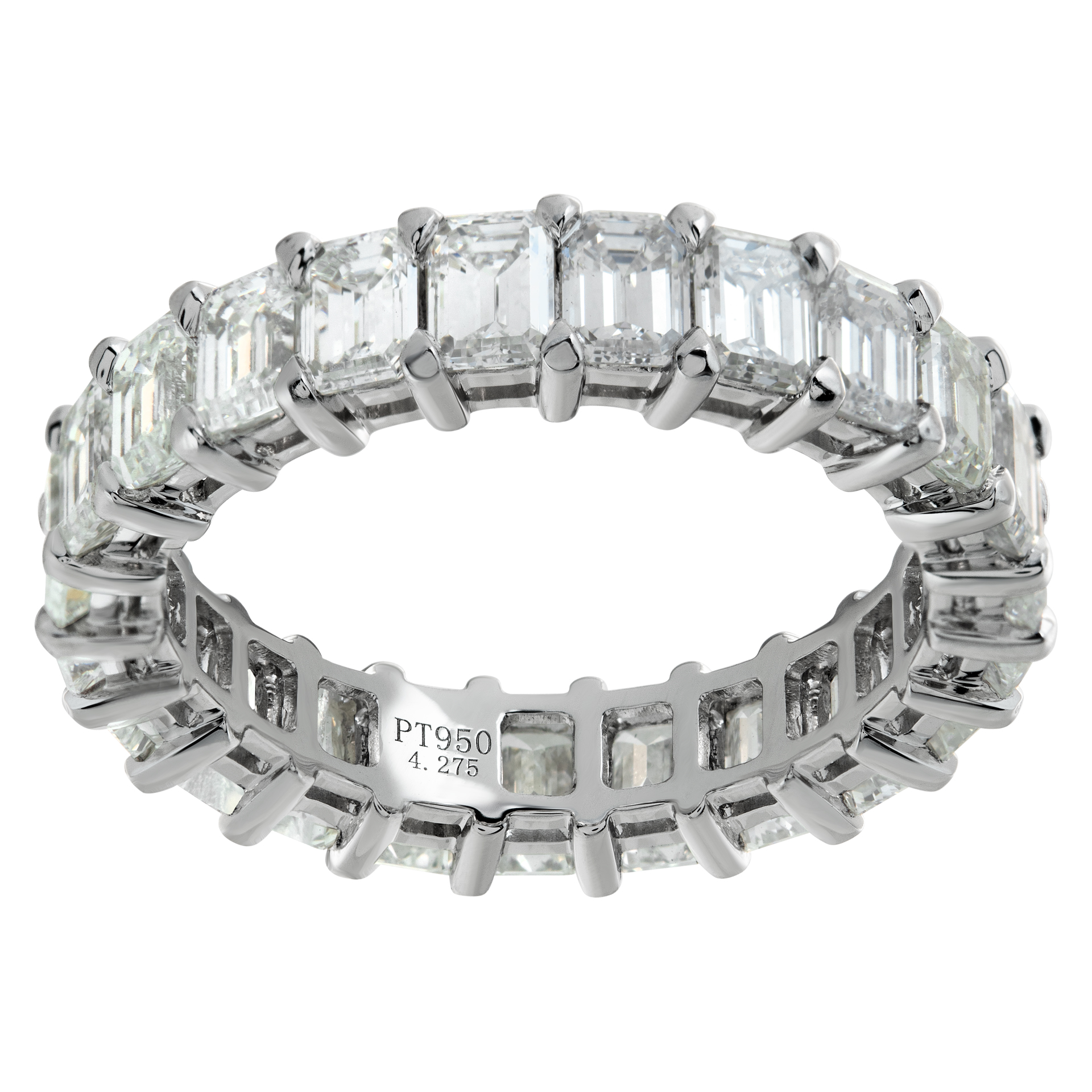 Emerald cut diamond eternity band