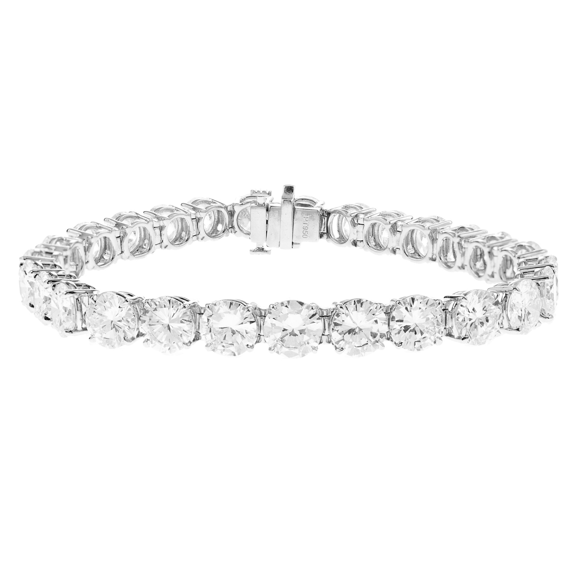 Explosive Diamond Line Bracelet with 27 GIA Certified Round Diamonds