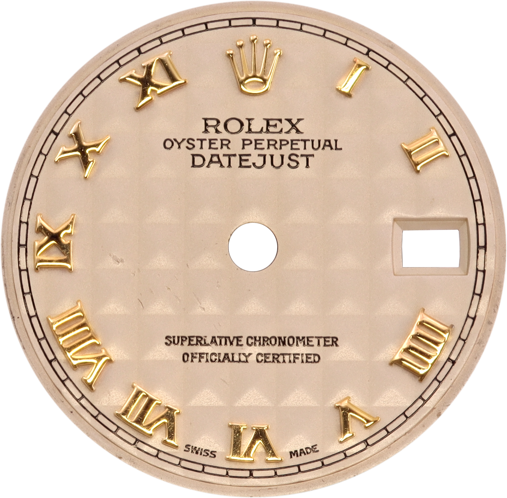 Factory Original Rolex Ladies DateJust White Pyramid Dial with Hands ref 69173/79173