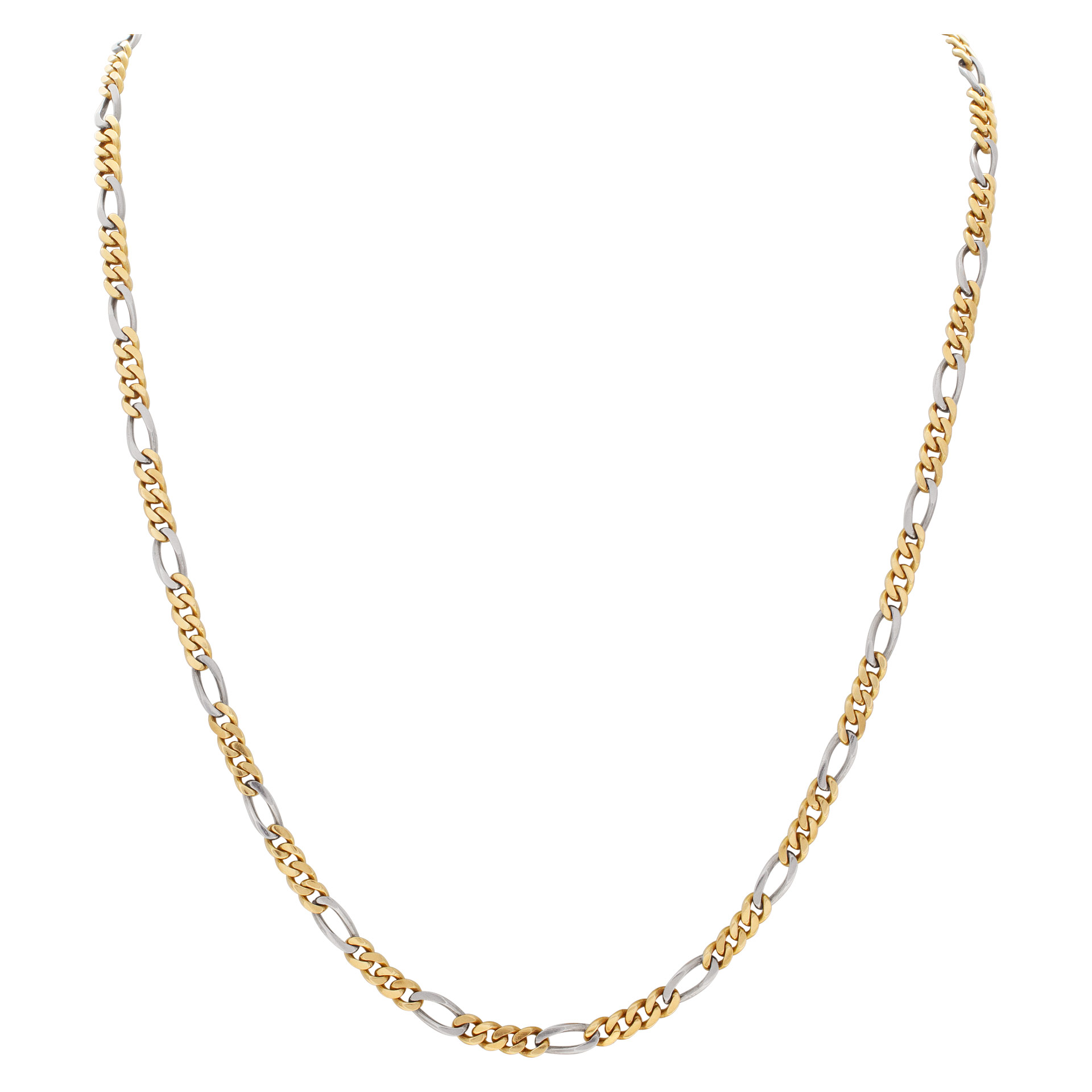 フィガロです‼️ Figaro chain in 18k white and yellow gold | Gray & Sons Jewelers
