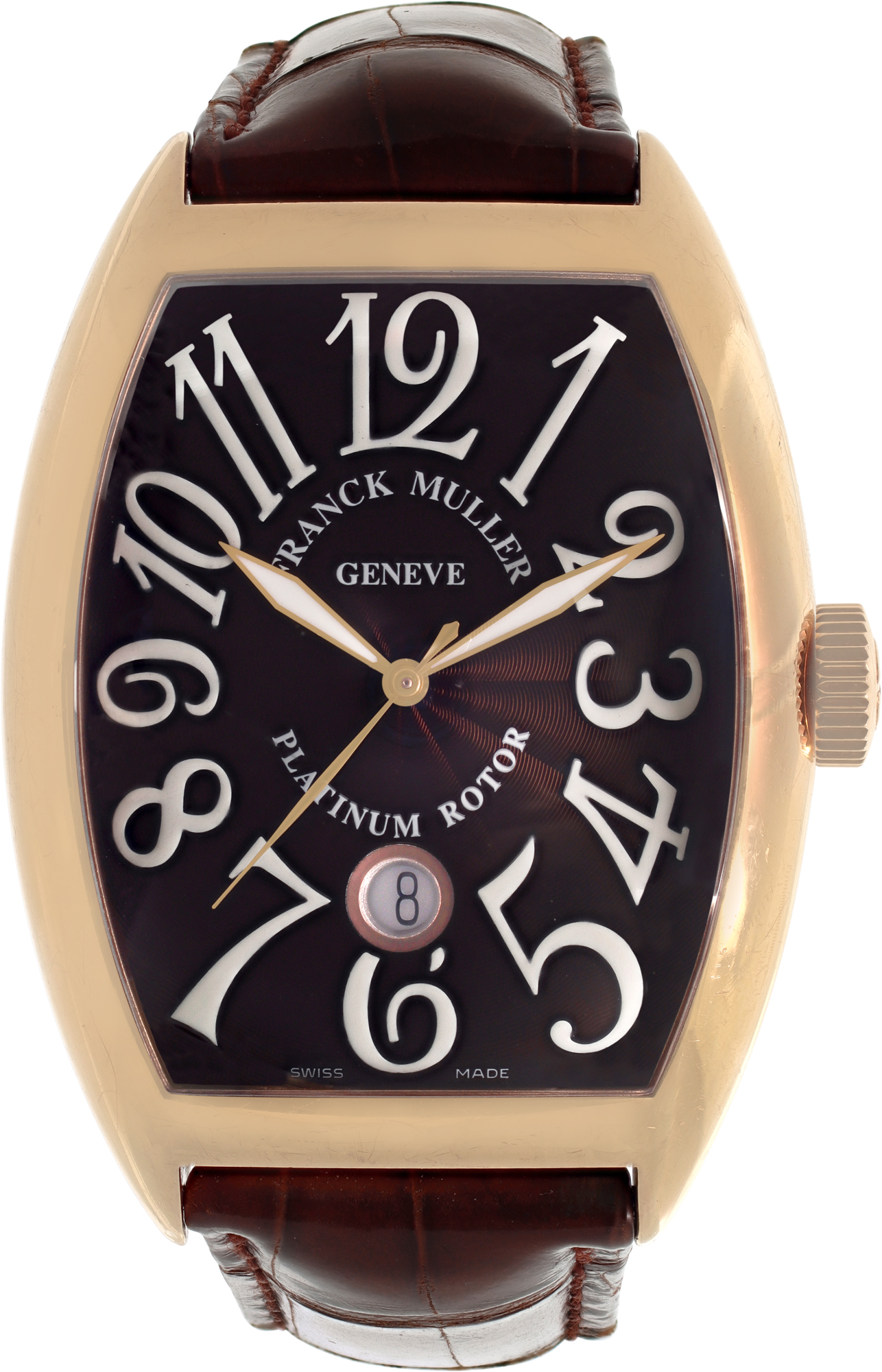 Preowned Franck Muller Curvex 8880scdt 18k rose gold 55mm