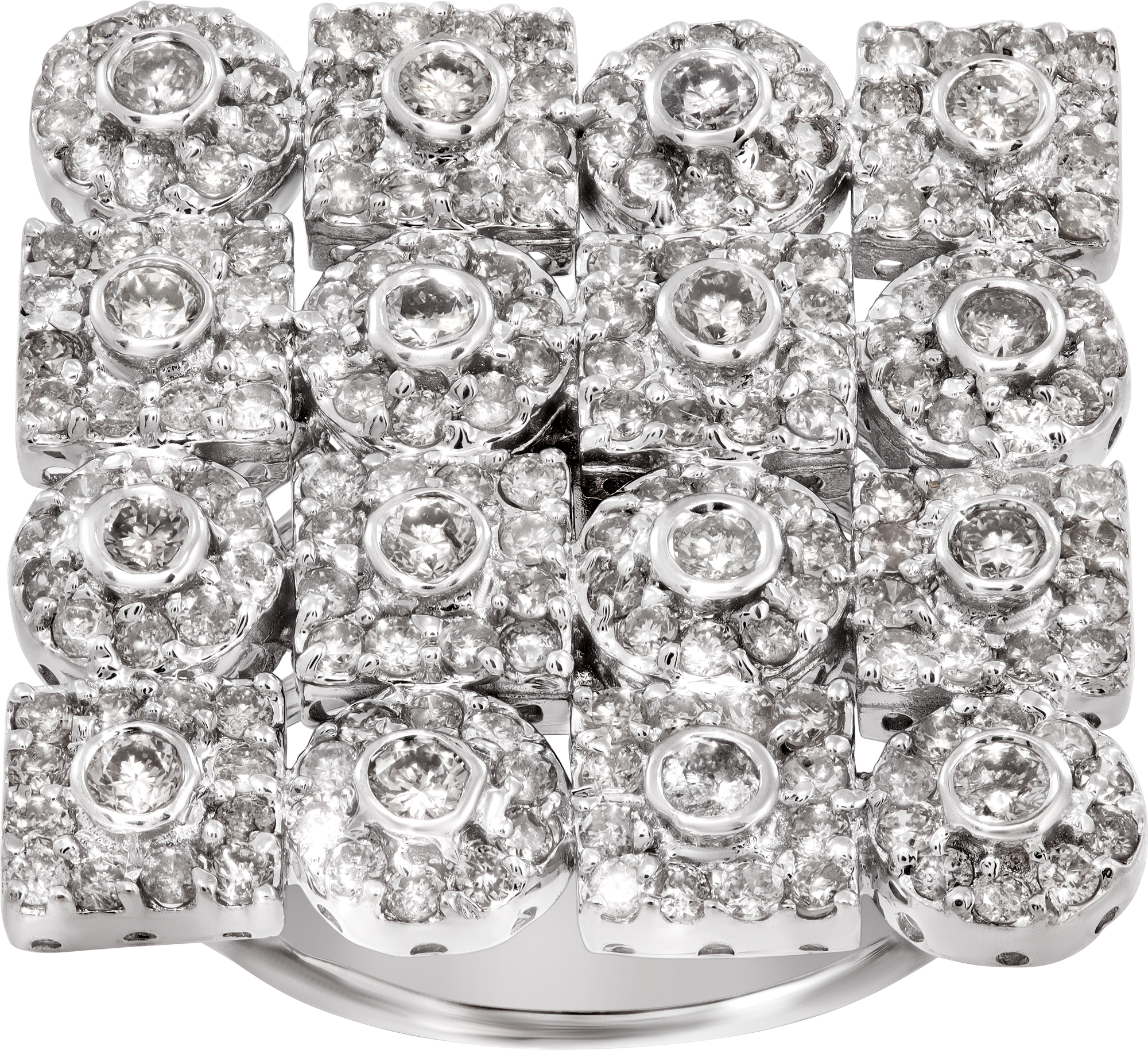 Geometric square ring in 18k white gold S521789