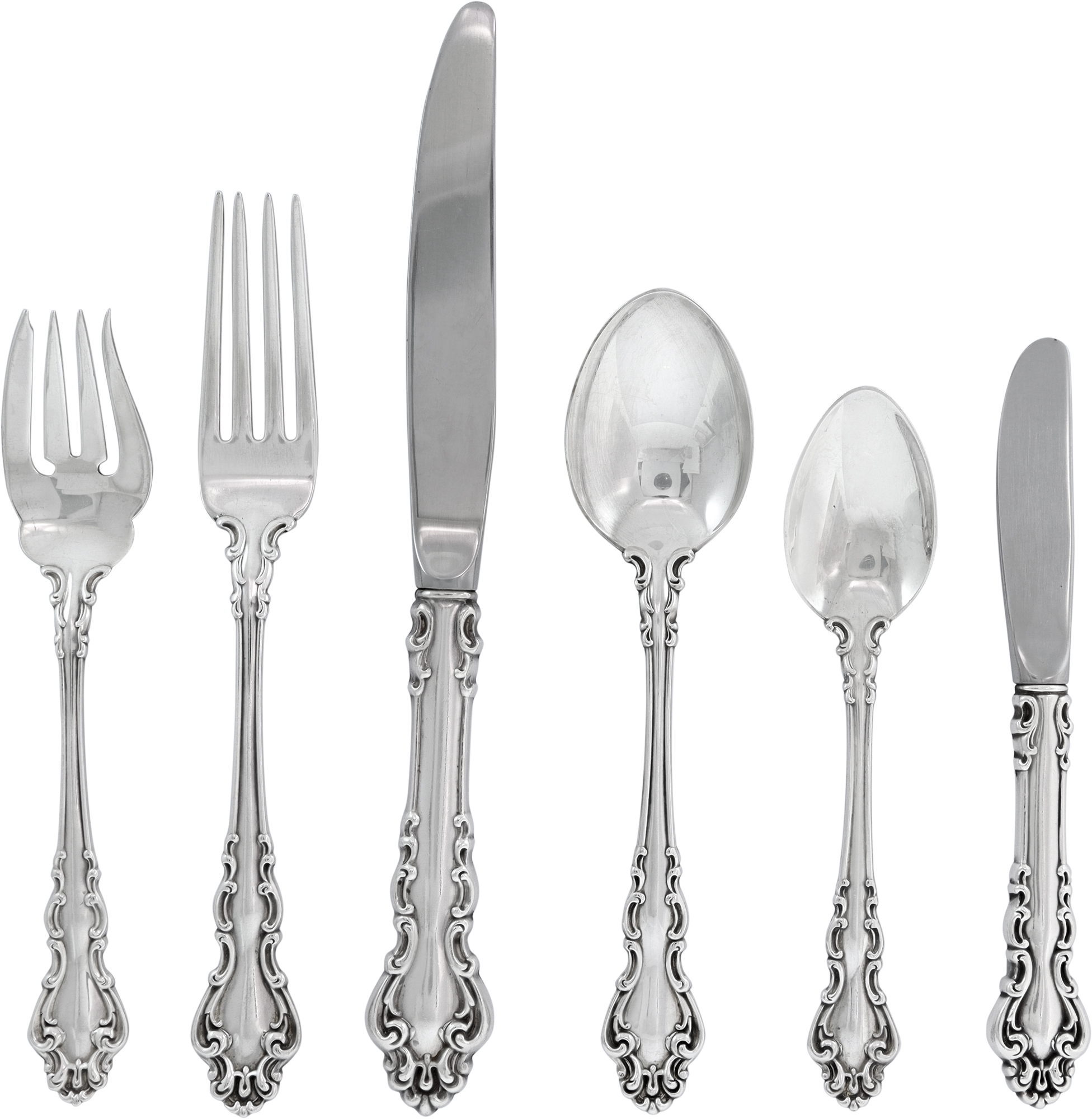 Georgian Rose by Reed & Barton Sterling Silver flatware set - 51 pieces Georgian Rose by Reed & Barton Sterling Silver flatware set - 51 pieces