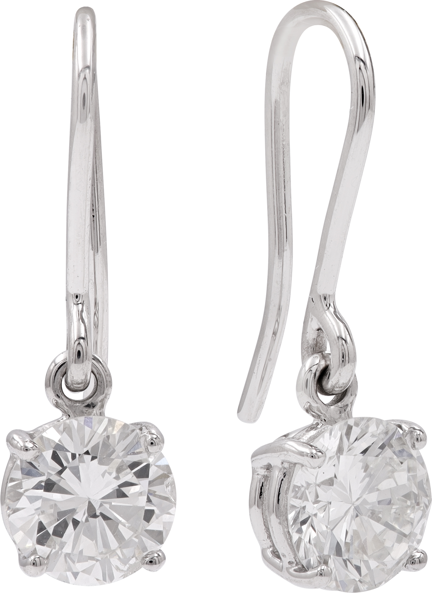 GIA Certified Dangling Diamond Earrings in 18k white gold