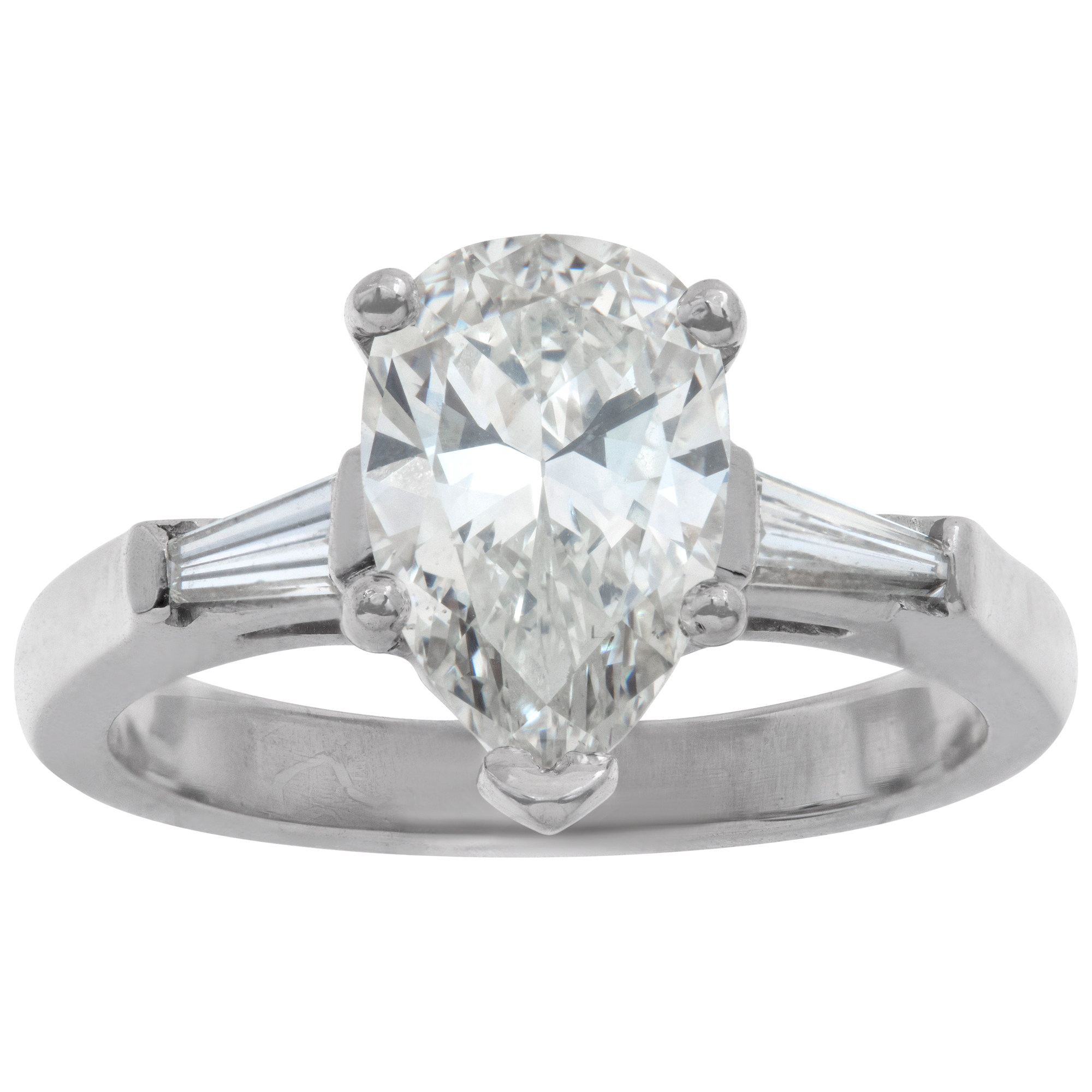 GIA certified pear brilliant shape 1.72 carat diamond (J color, SI1 clarity) ring S520311