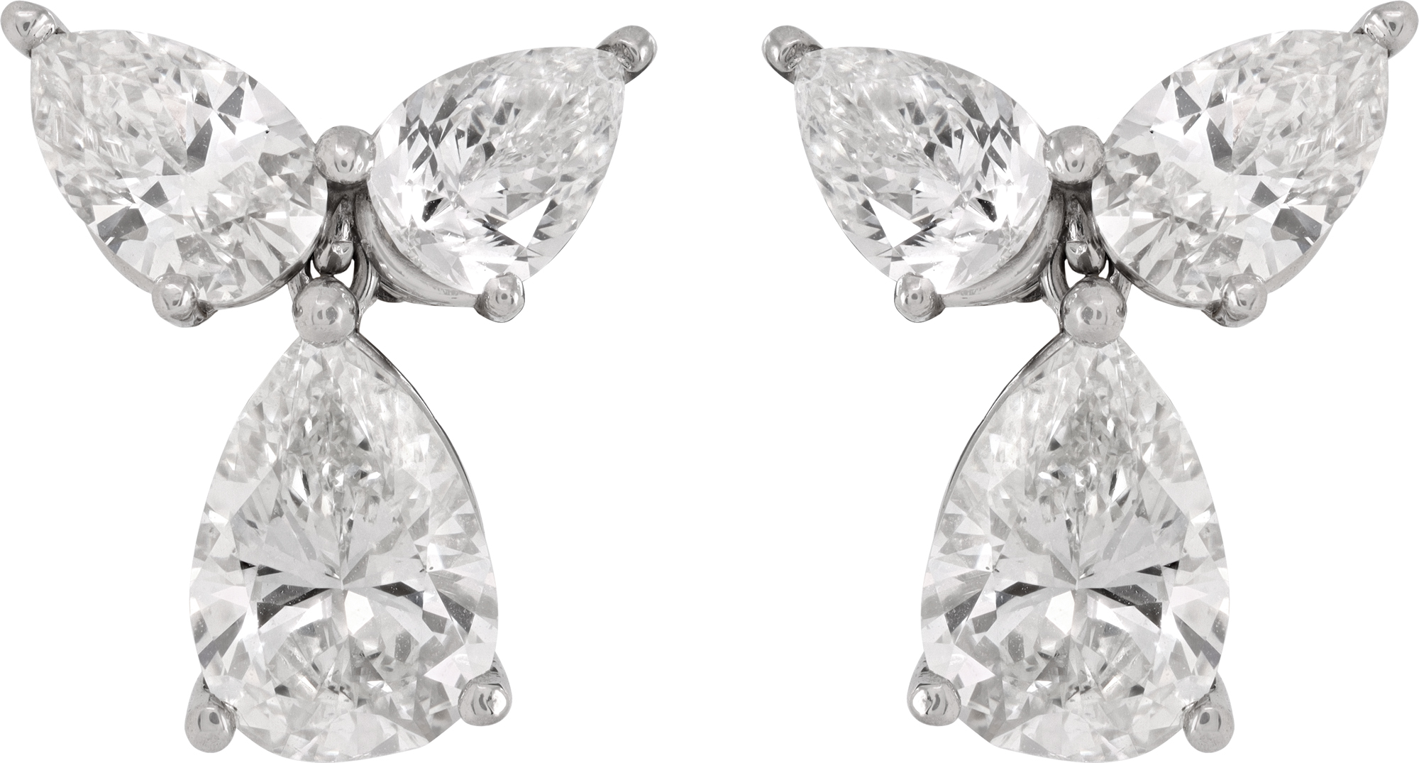 GIA certified pear shape diamond earrings approx over 5 carsts total S521666