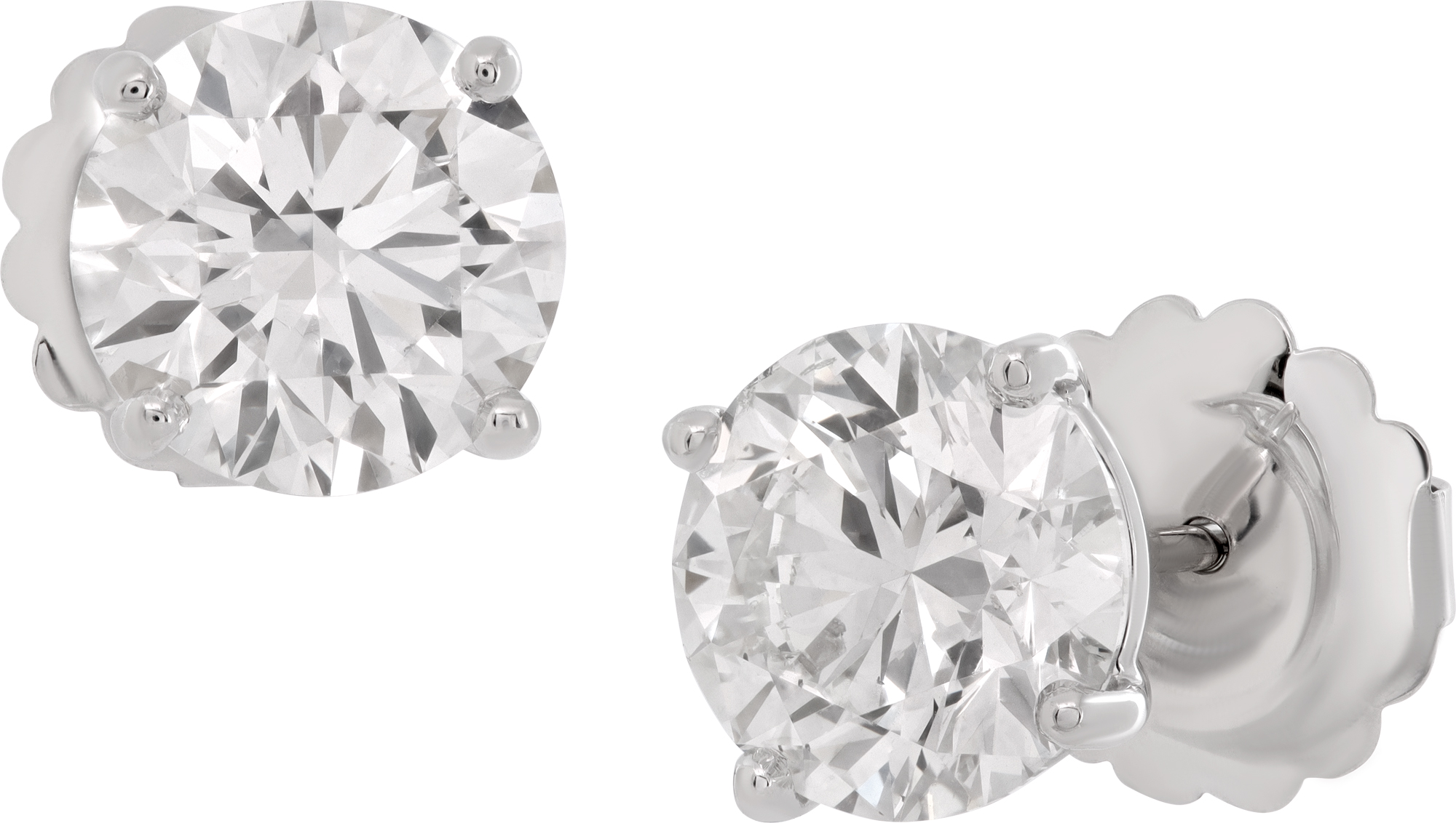 GIA certified round brilliant diamond stud earrings 3.01 carat and 3.01 carat (G, SI2) S521866