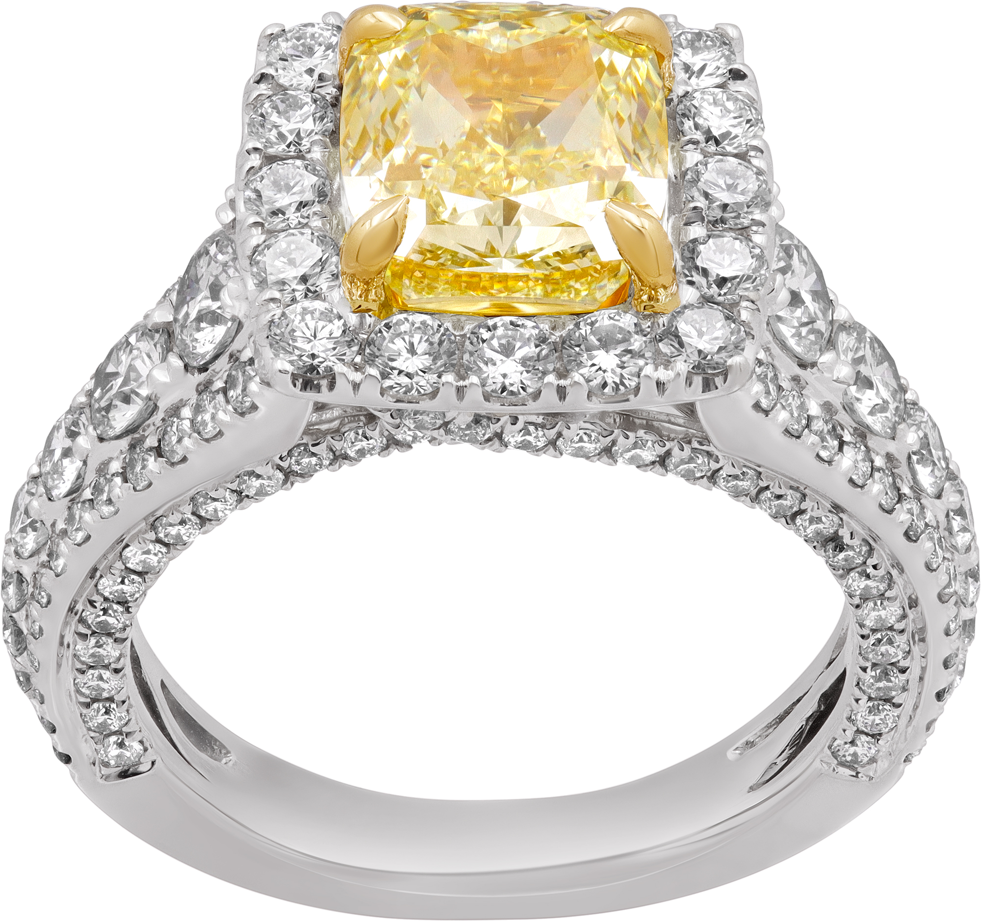 GIA diamond ring in 18k white and yellow gold S522040