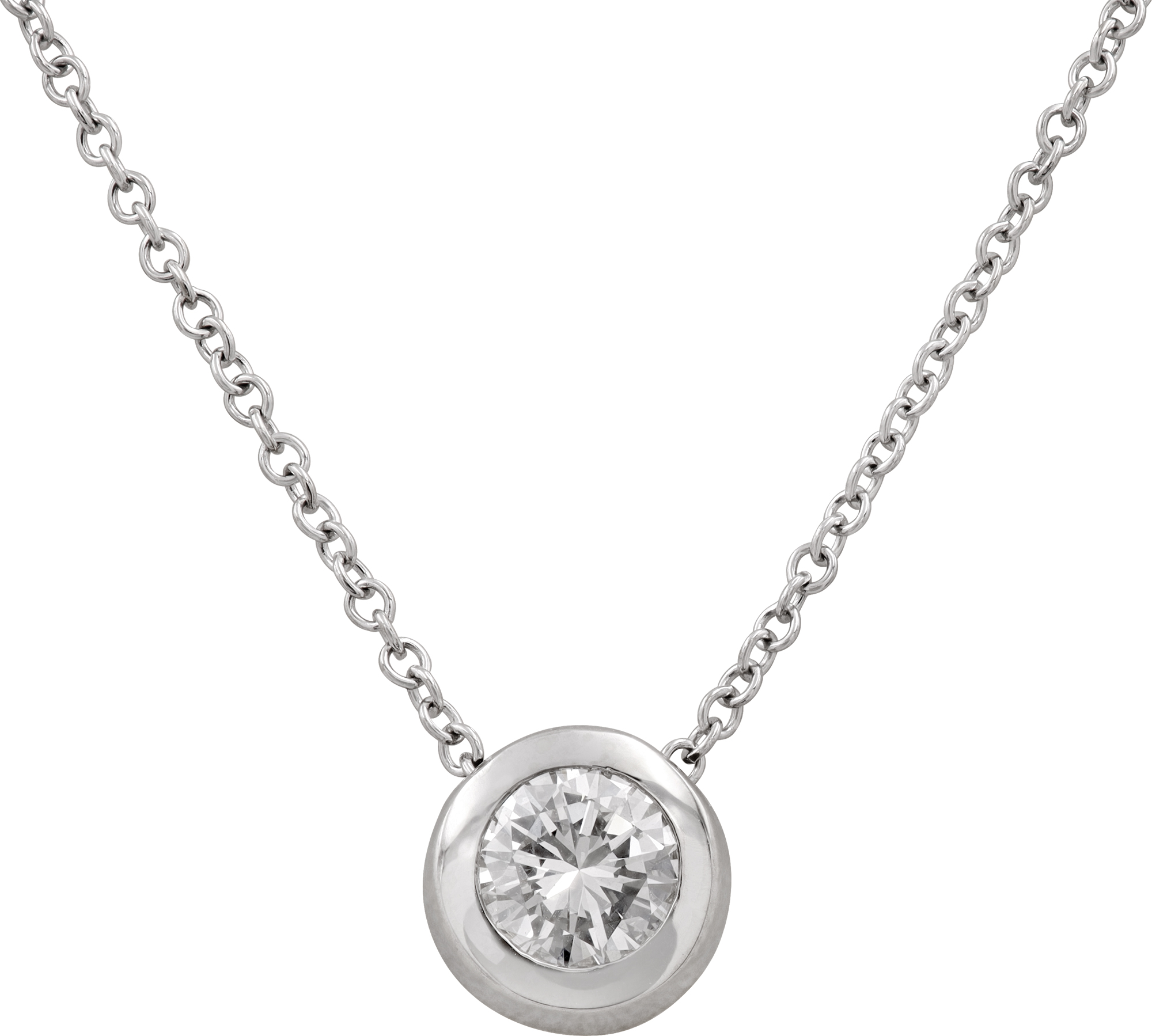 GIA Diamond Solitare necklace in 18k white gold N518928