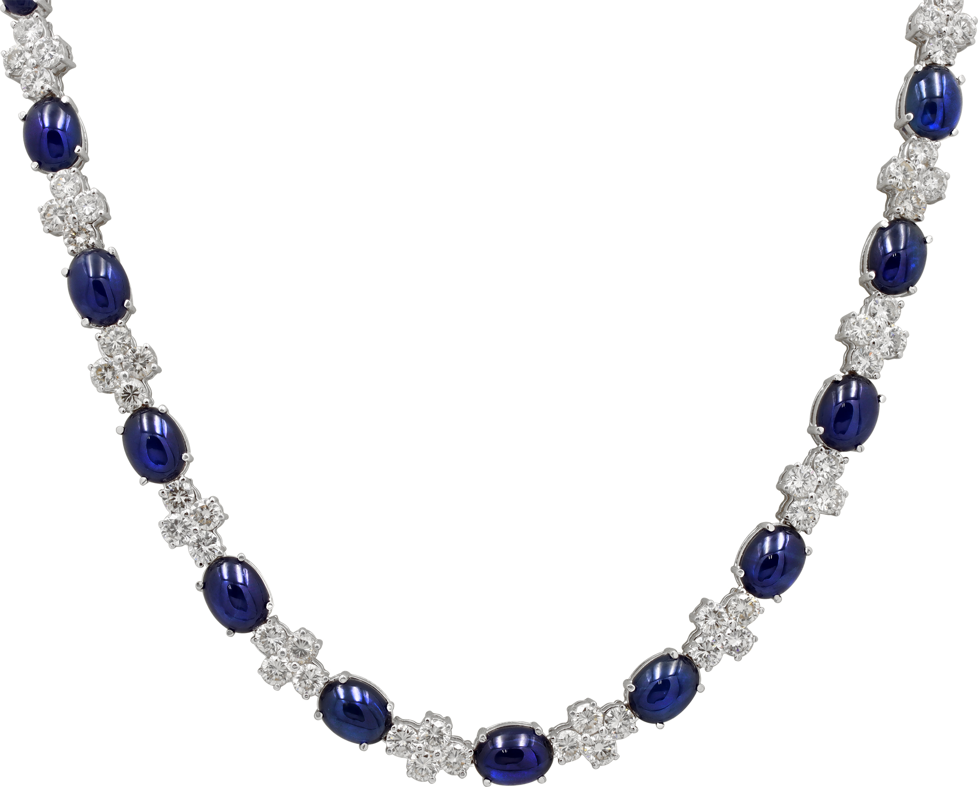Giovane diamond and sapphire necklace in 18k white gold S522067