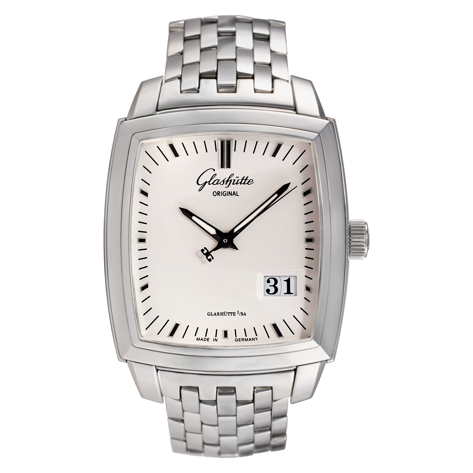GLASHUTTE ORIGINAL Senator Carre Diamond Bezel Silver Dial Hand Winding_834466 Glashütte Original Senator Wristwatches for sale - eBay main image 4
