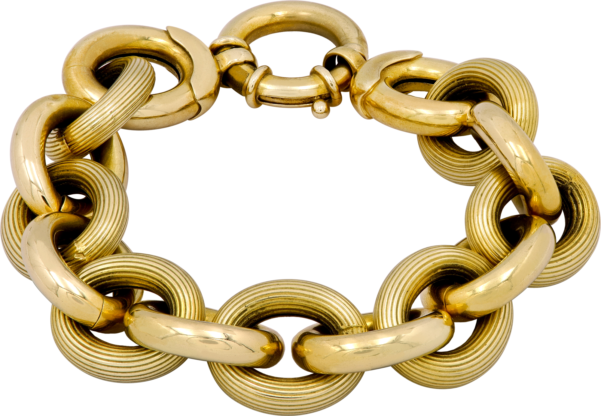 Gold link bracelet in 14k yellow gold N519027